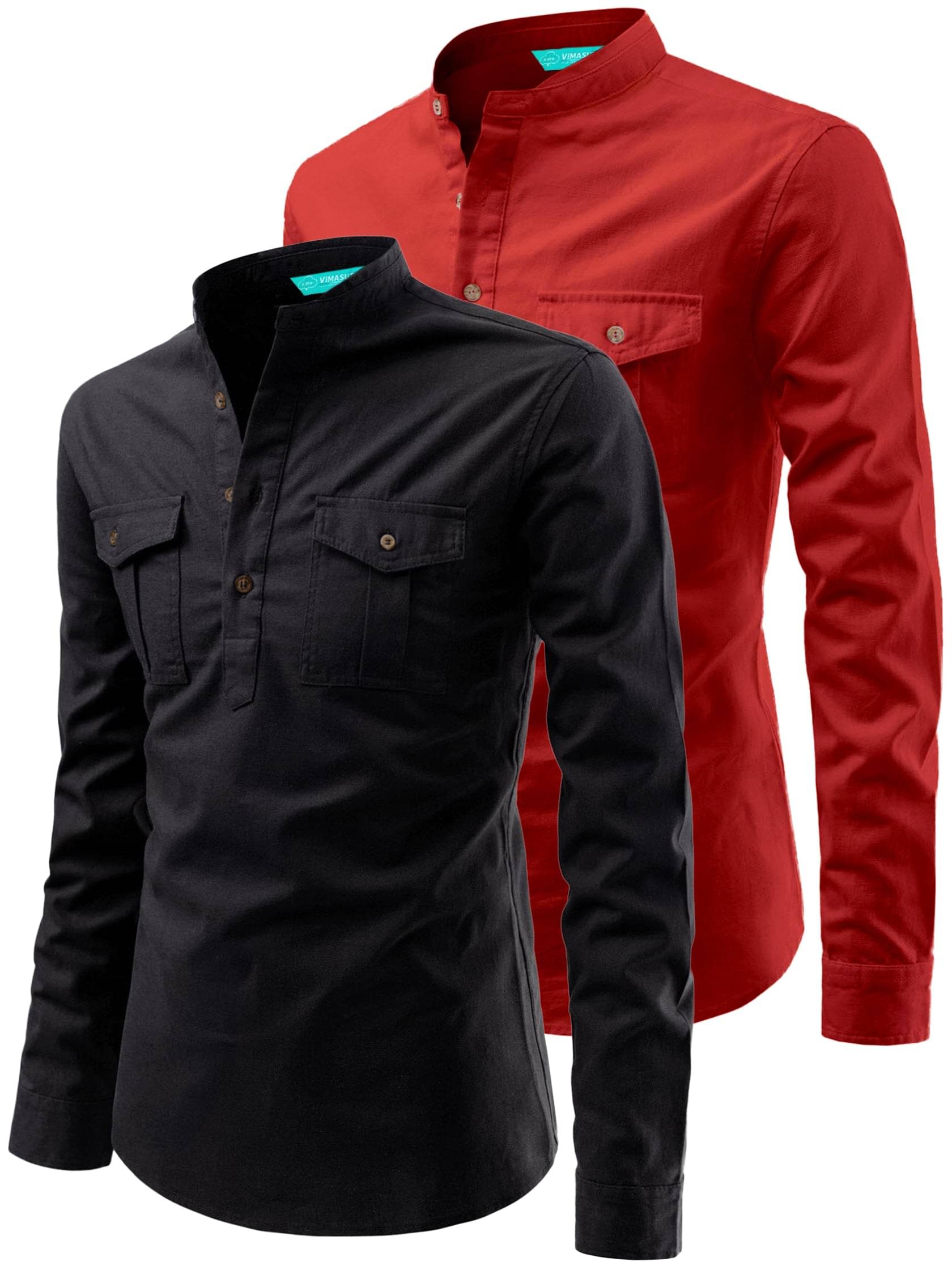     			VIMASUTI Red Cotton Men's Regular Kurta ( Pack of 2 )