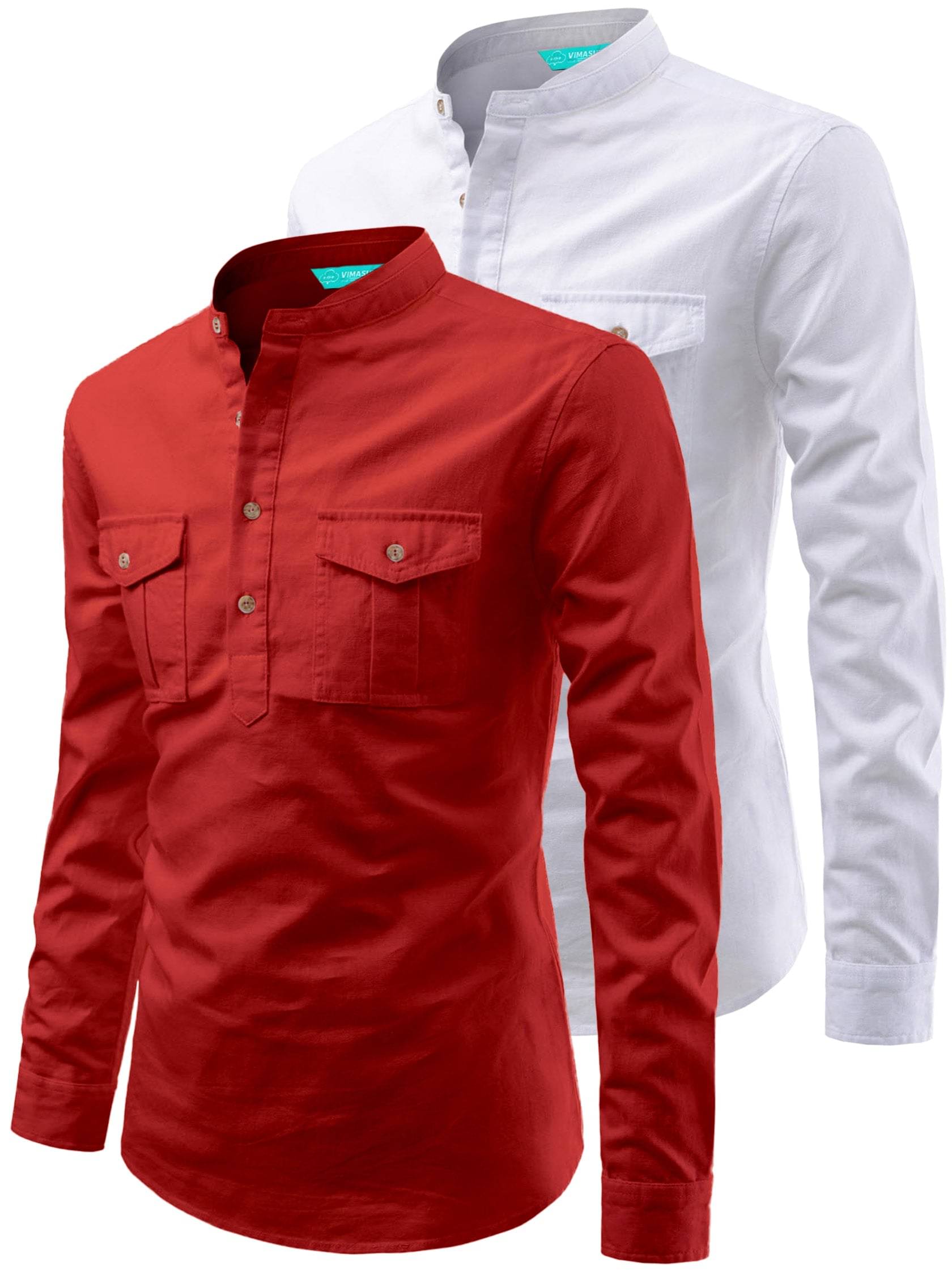     			VIMASUTI Red Cotton Men's Regular Kurta ( Pack of 2 )