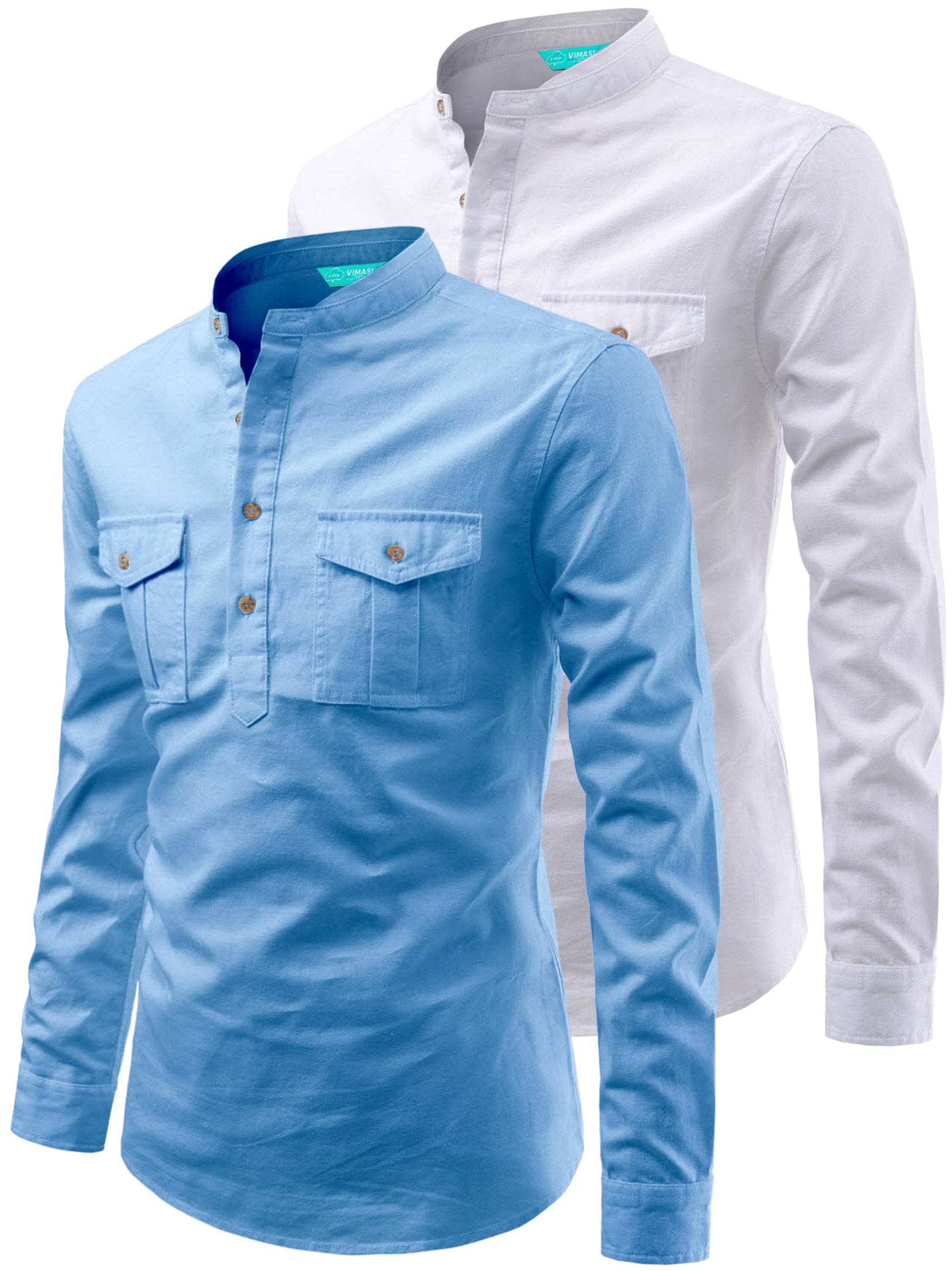 VIMASUTI Sky Blue Cotton Men's Regular Kurta ( Pack of 2 )     			VIMASUTI Sky Blue Cotton Men's Regular Kurta ( Pack of 2 )
