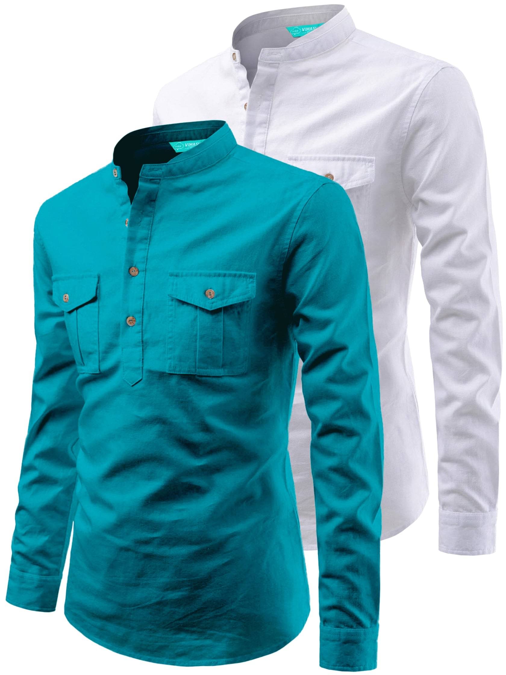 VIMASUTI Turquoise Cotton Men's Regular Kurta ( Pack of 2 ) VIMASUTI Turquoise Cotton Men's Regular Kurta ( Pack of 2 )