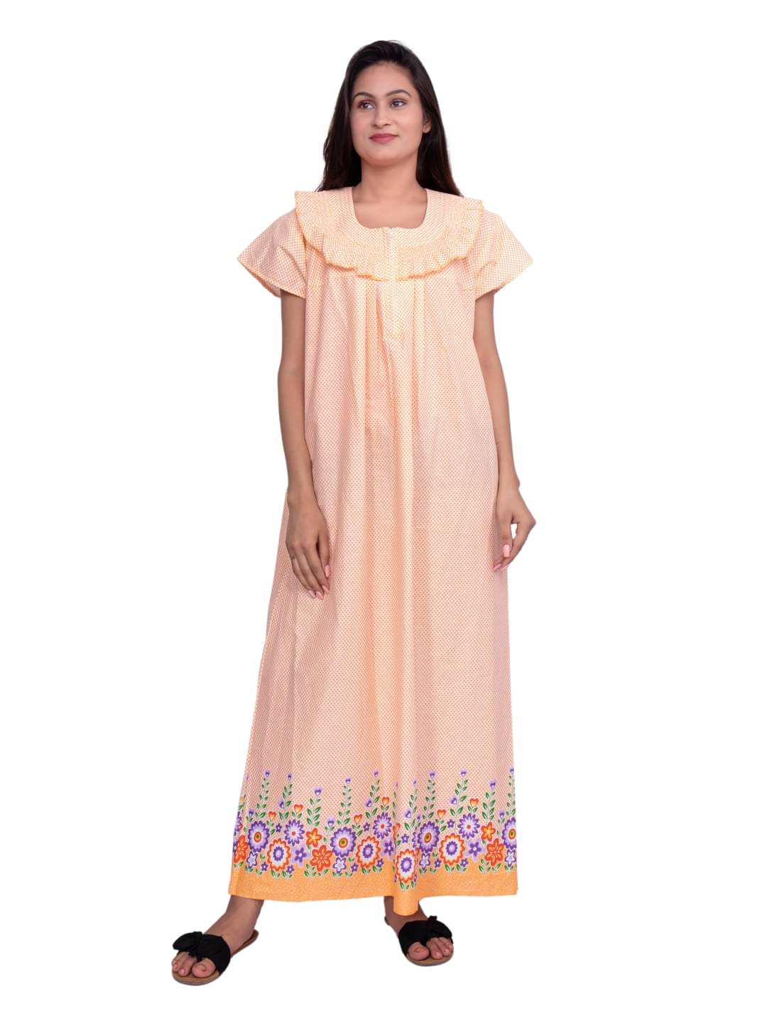     			Apratim Orange Cotton Women's Nightwear Nighty & Night Gowns ( Pack of 1 )