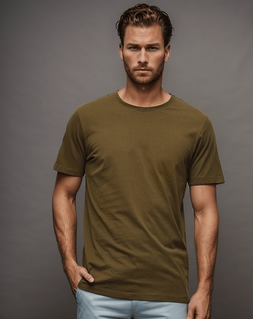     			BLUEFICUS Men Polyester Regular Fit Solid T-Shirt ( Olive Green )