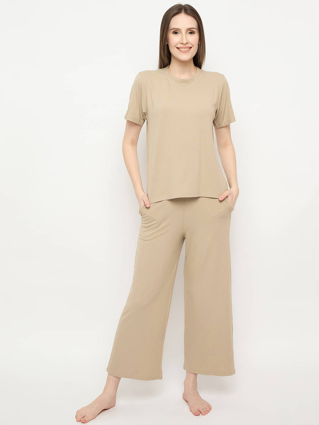     			Camey Khaki Cotton Blend Women's Nightwear Nightsuit Sets ( Pack of 1 )