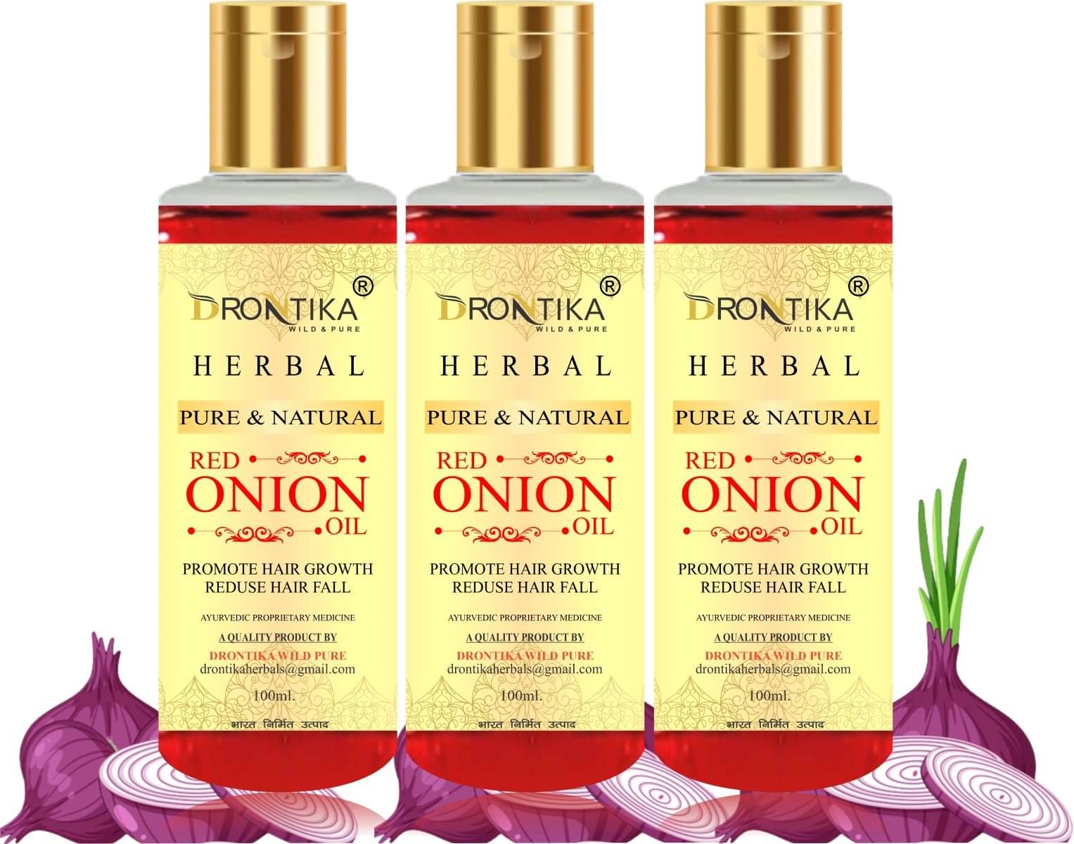     			DRONTIKA Anti Dandruff Onion Oil 300 ml ( Pack of 3 )