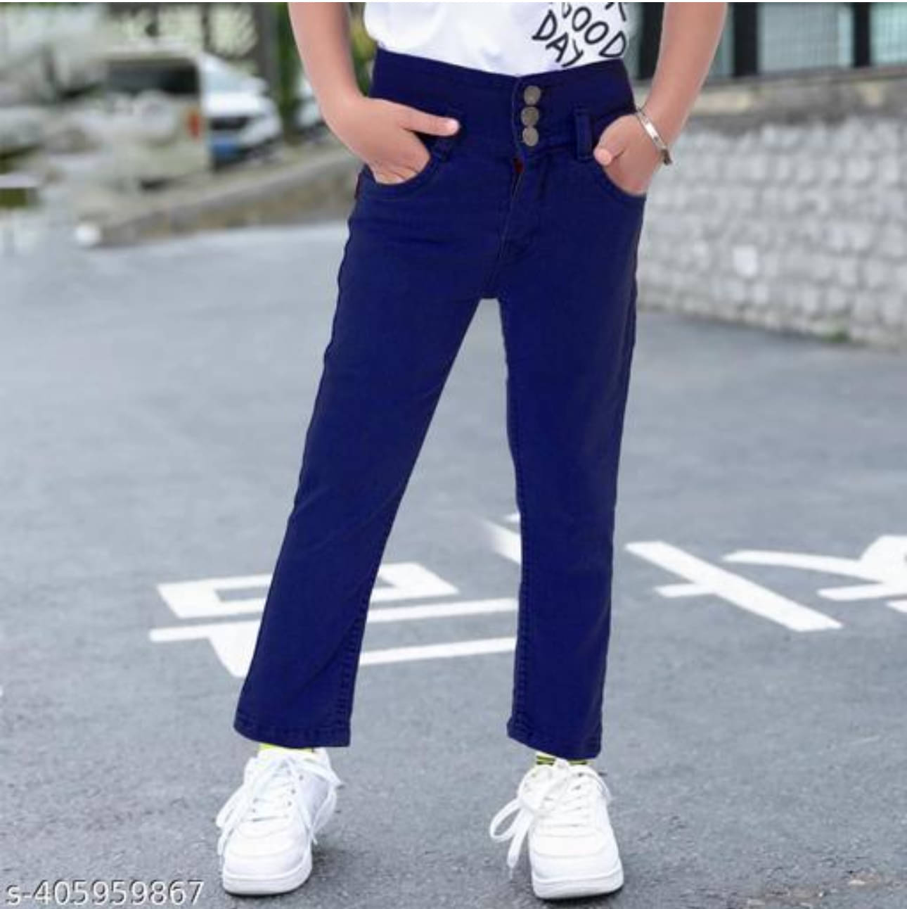     			ICONIC ME Girls Denim Jeans ( Pack of 1 , Navy Blue )