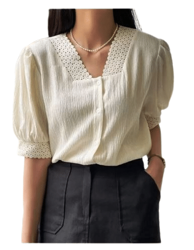 INNAYARA DIVIRTA Women's Cotton Blend Crop Top ( White ) INNAYARA DIVIRTA Women's Cotton Blend Crop Top ( White )