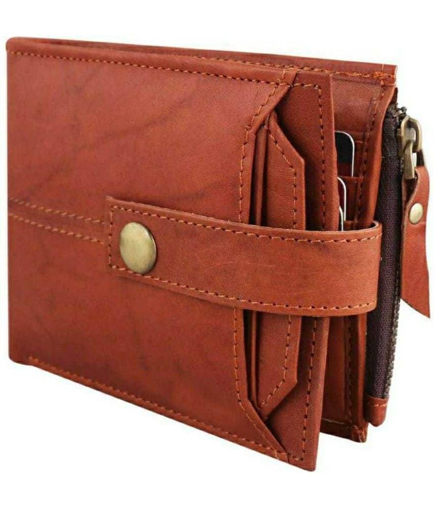     			JDL 100% Leather Self Design Men's Regular Wallet With More Than 10 Slots For Card ( Tan , Pack of 1 )