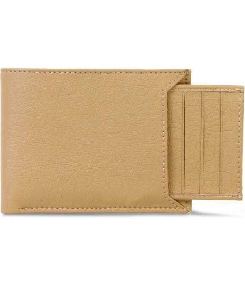     			JDL 100% Leather Solid Men's Regular Wallet With 9 Slots For Card ( Beige , Pack of 1 )