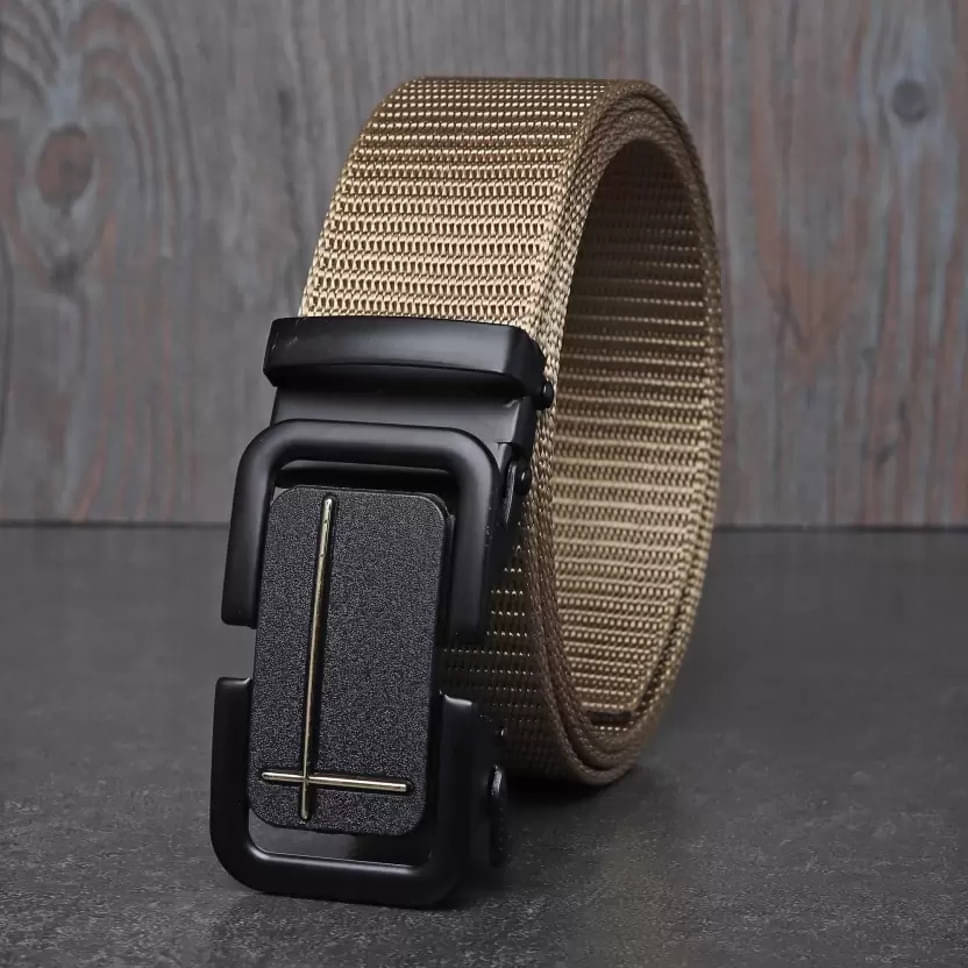     			JDL - Beige Nylon Men's Casual Belt ( Pack of 1 )
