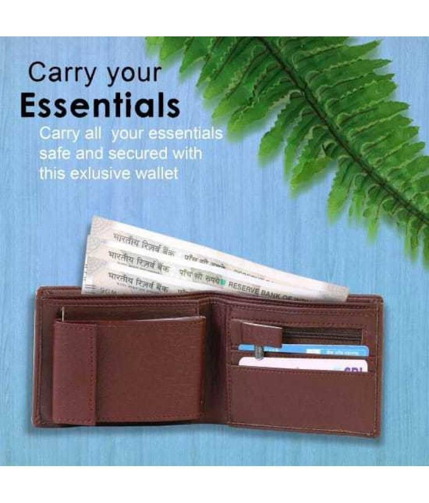     			JDL PU Solid Men's Regular Wallet With 9 Slots For Card ( Brown , Pack of 1 )