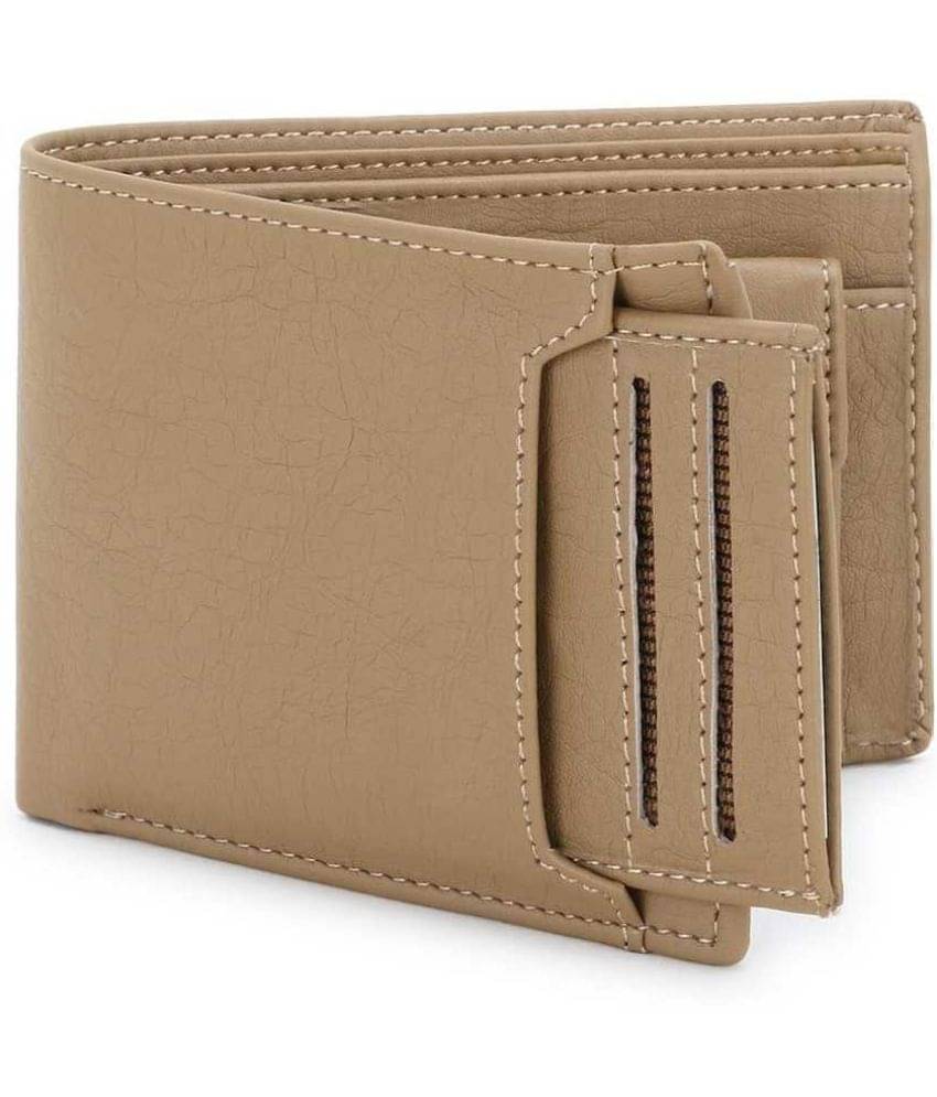     			JDL PU Solid Men's Regular Wallet With 9 Slots For Card ( Beige , Pack of 1 )