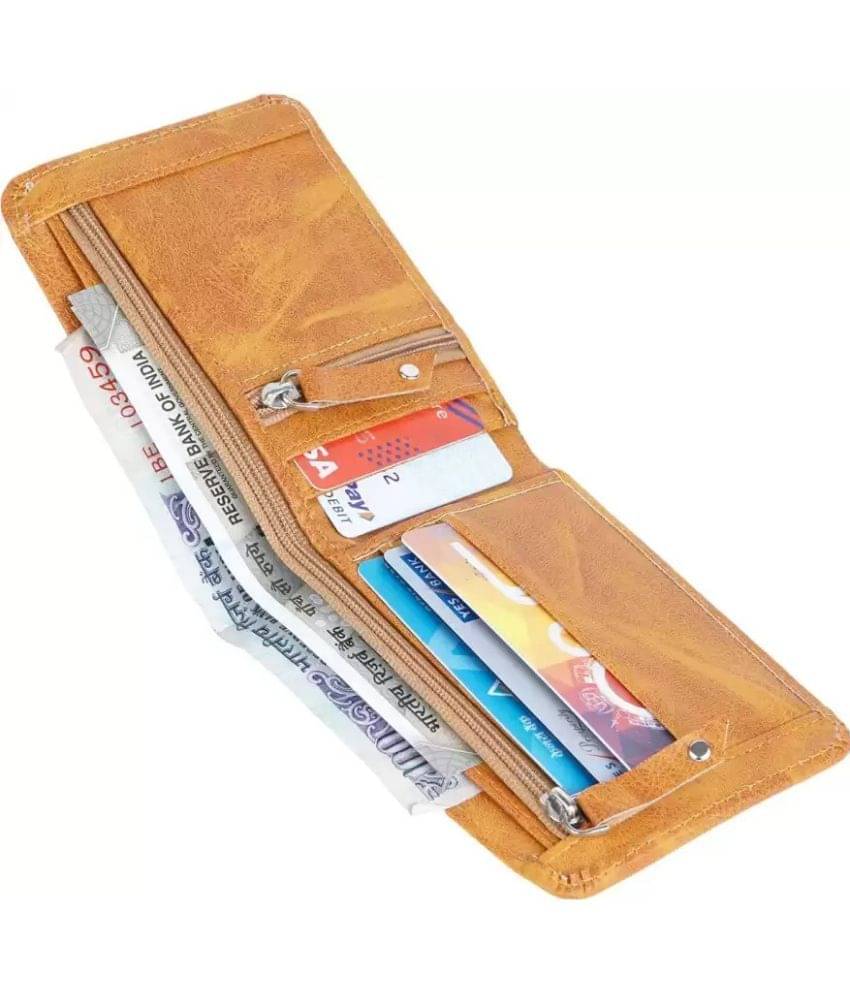     			JDL PU Solid Men's Regular Wallet With 9 Slots For Card ( Orange , Pack of 1 )