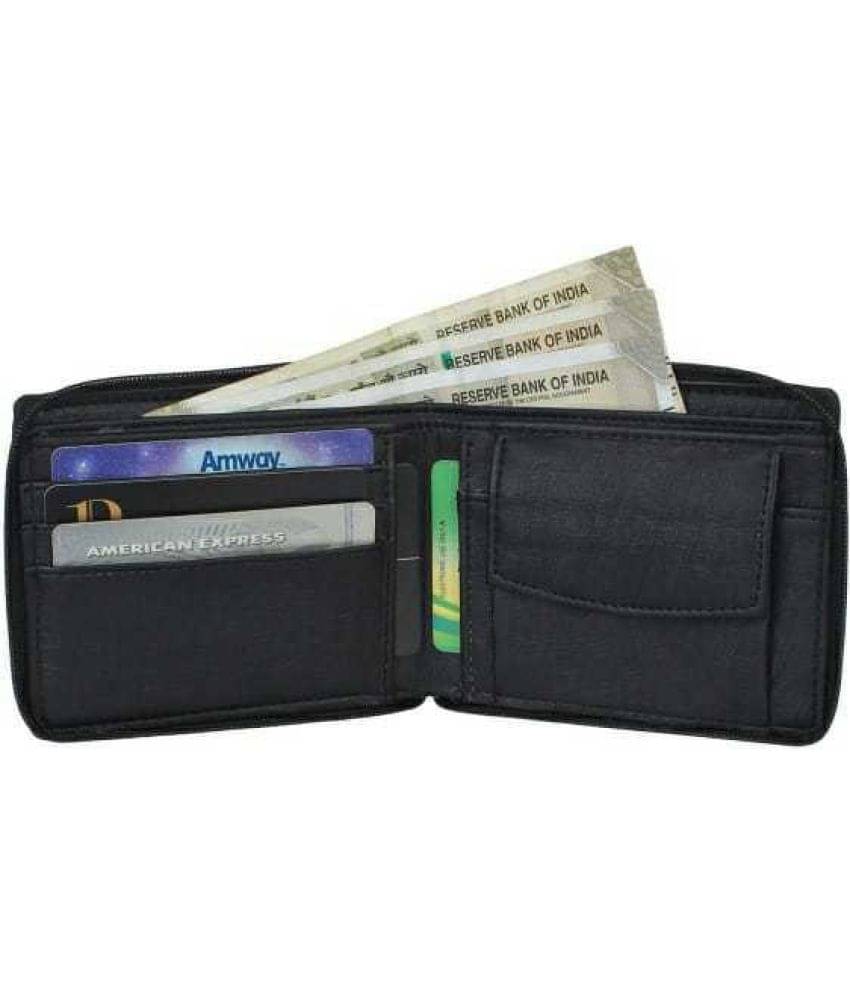     			JDL PU Solid Men's Regular Wallet With 10 Slots For Card ( Black , Pack of 1 )