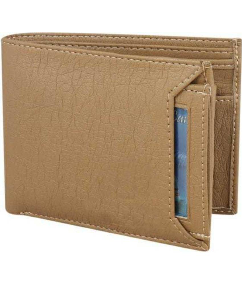     			JDL PU Solid Men's Regular Wallet With 9 Slots For Card ( Beige , Pack of 1 )