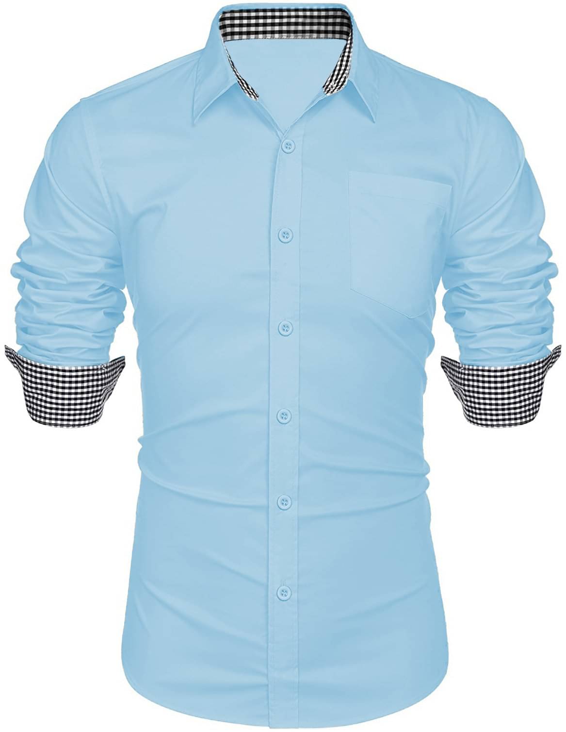 KAKIDO Cotton Blend Regular Fit Solids Full Sleeves Men's Casual Shirt - Light Blue ( Pack of 1 ) KAKIDO Cotton Blend Regular Fit Solids Full Sleeves Men's Casual Shirt - Light Blue ( Pack of 1 )