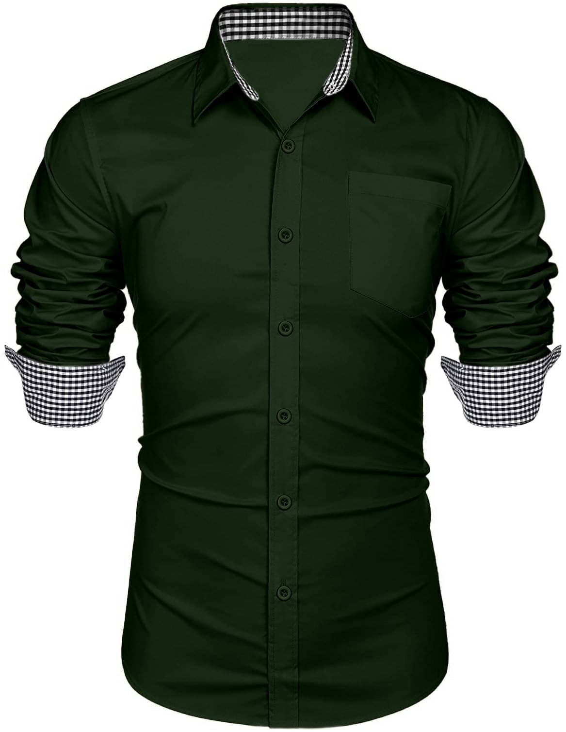 KAKIDO Cotton Blend Regular Fit Solids Full Sleeves Men's Casual Shirt - Dark Green ( Pack of 1 ) KAKIDO Cotton Blend Regular Fit Solids Full Sleeves Men's Casual Shirt - Dark Green ( Pack of 1 )