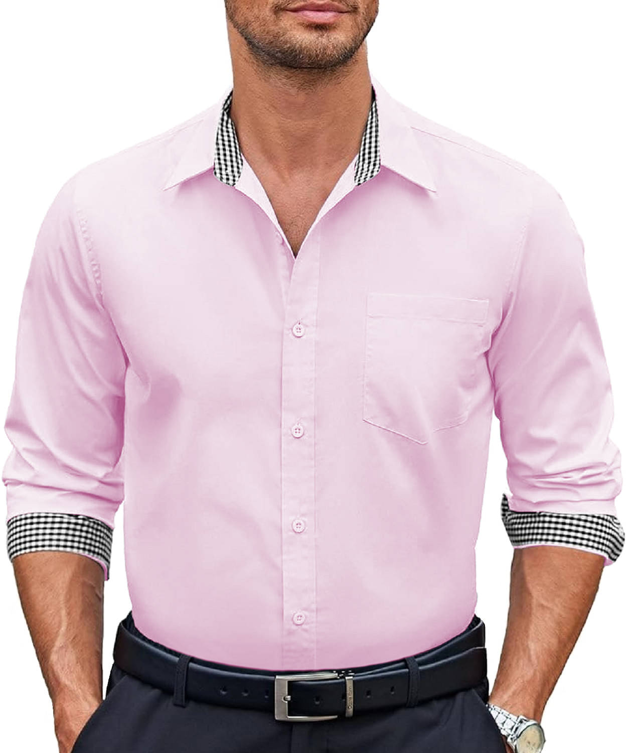 KAKIDO Cotton Blend Regular Fit Full Sleeves Men's Formal Shirt - Pink ( Pack of 1 ) KAKIDO Cotton Blend Regular Fit Full Sleeves Men's Formal Shirt - Pink ( Pack of 1 )
