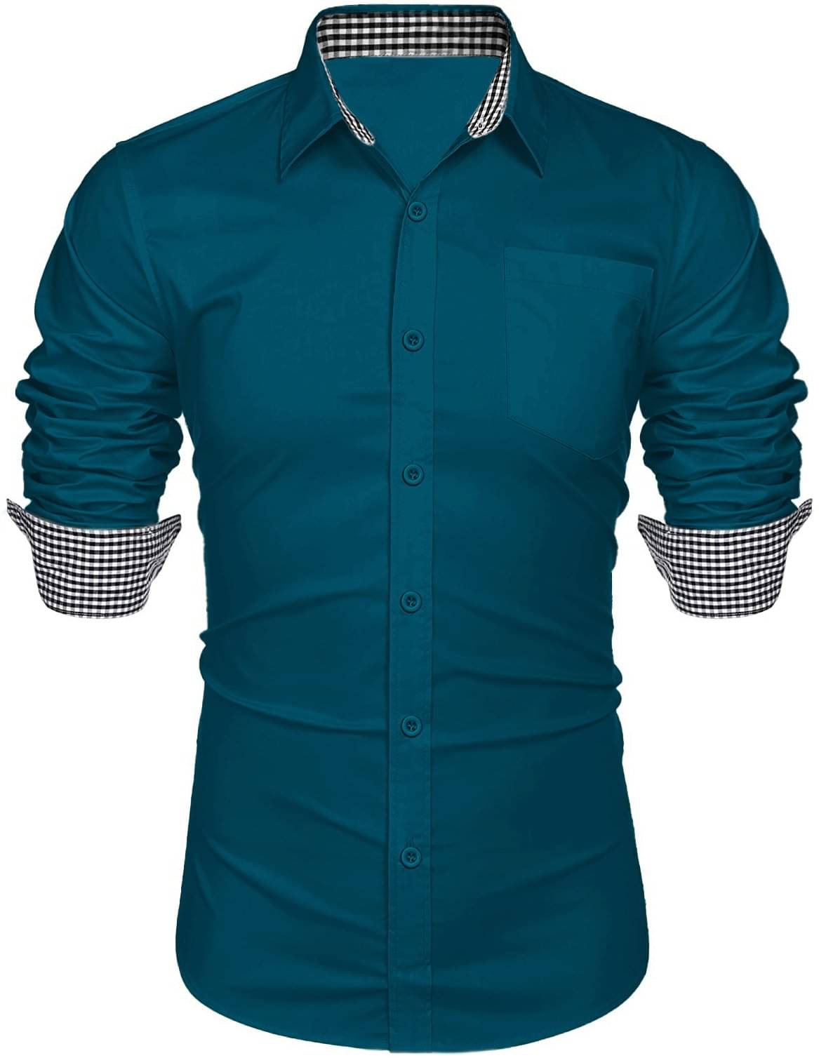 KAKIDO Cotton Blend Regular Fit Solids Full Sleeves Men's Casual Shirt - Teal ( Pack of 1 ) KAKIDO Cotton Blend Regular Fit Solids Full Sleeves Men's Casual Shirt - Teal ( Pack of 1 )