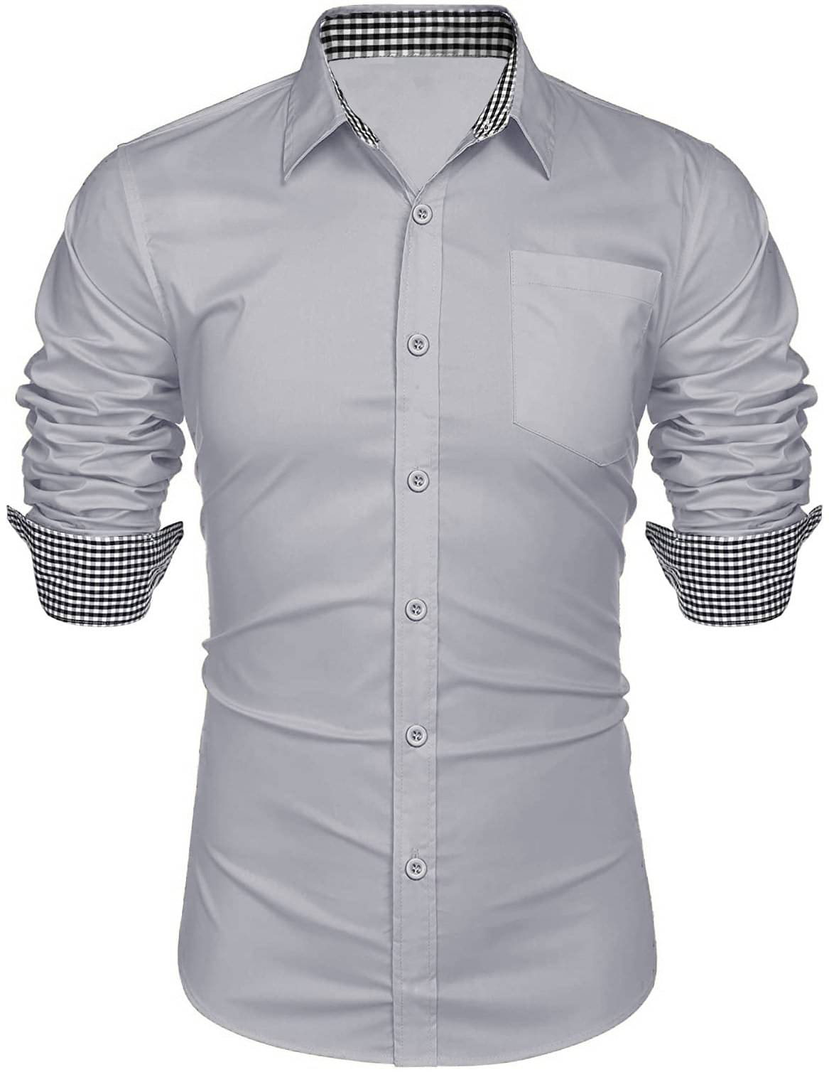     			KAKIDO Cotton Blend Regular Fit Solids Full Sleeves Men's Casual Shirt - Grey ( Pack of 1 )