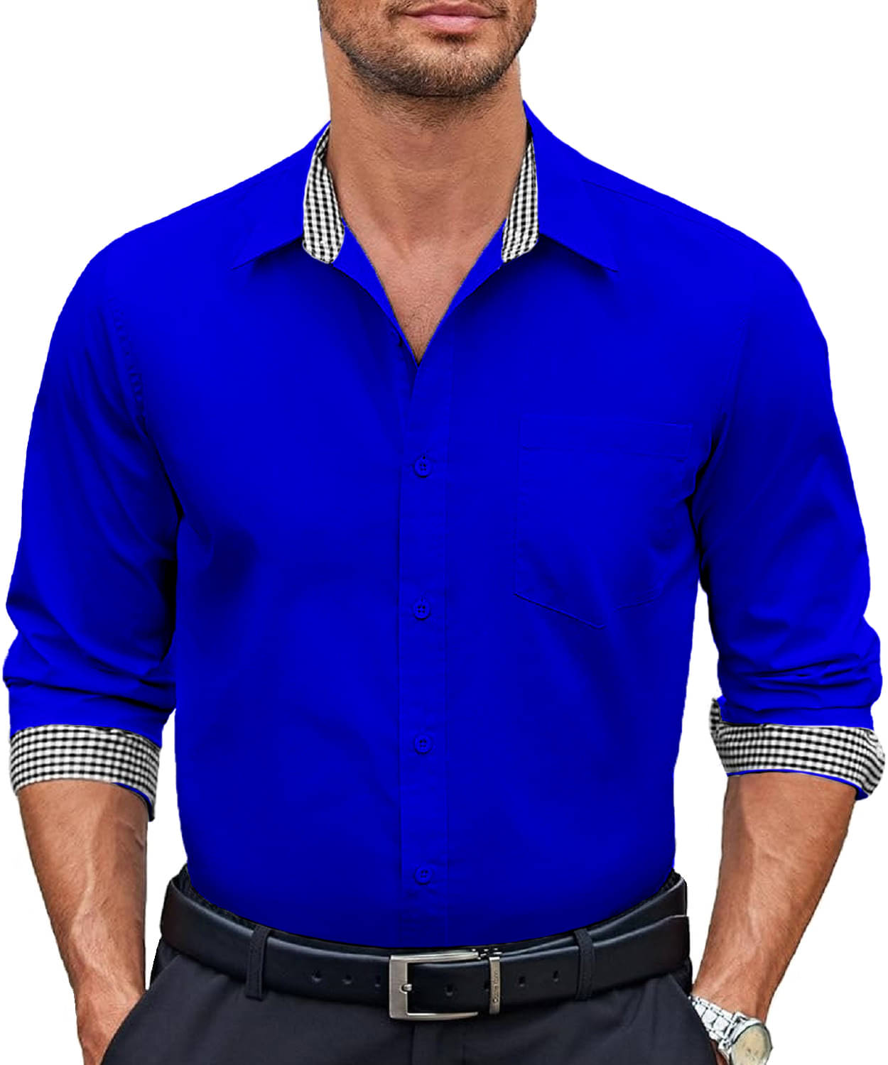 KAKIDO Cotton Blend Regular Fit Full Sleeves Men's Formal Shirt - Blue ( Pack of 1 ) KAKIDO Cotton Blend Regular Fit Full Sleeves Men's Formal Shirt - Blue ( Pack of 1 )