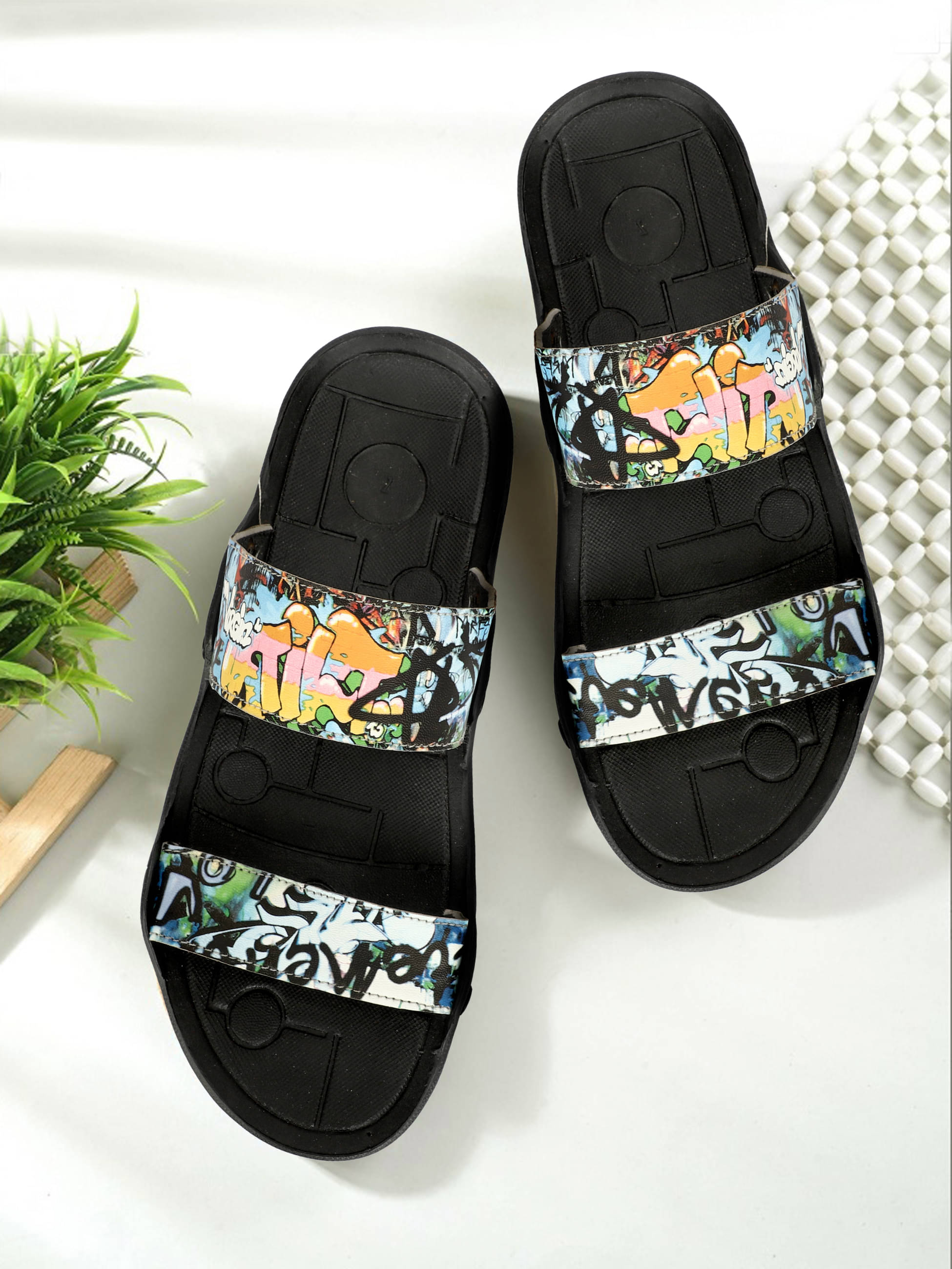    			LYO EAGER Blue Men's Slide Flip Flop