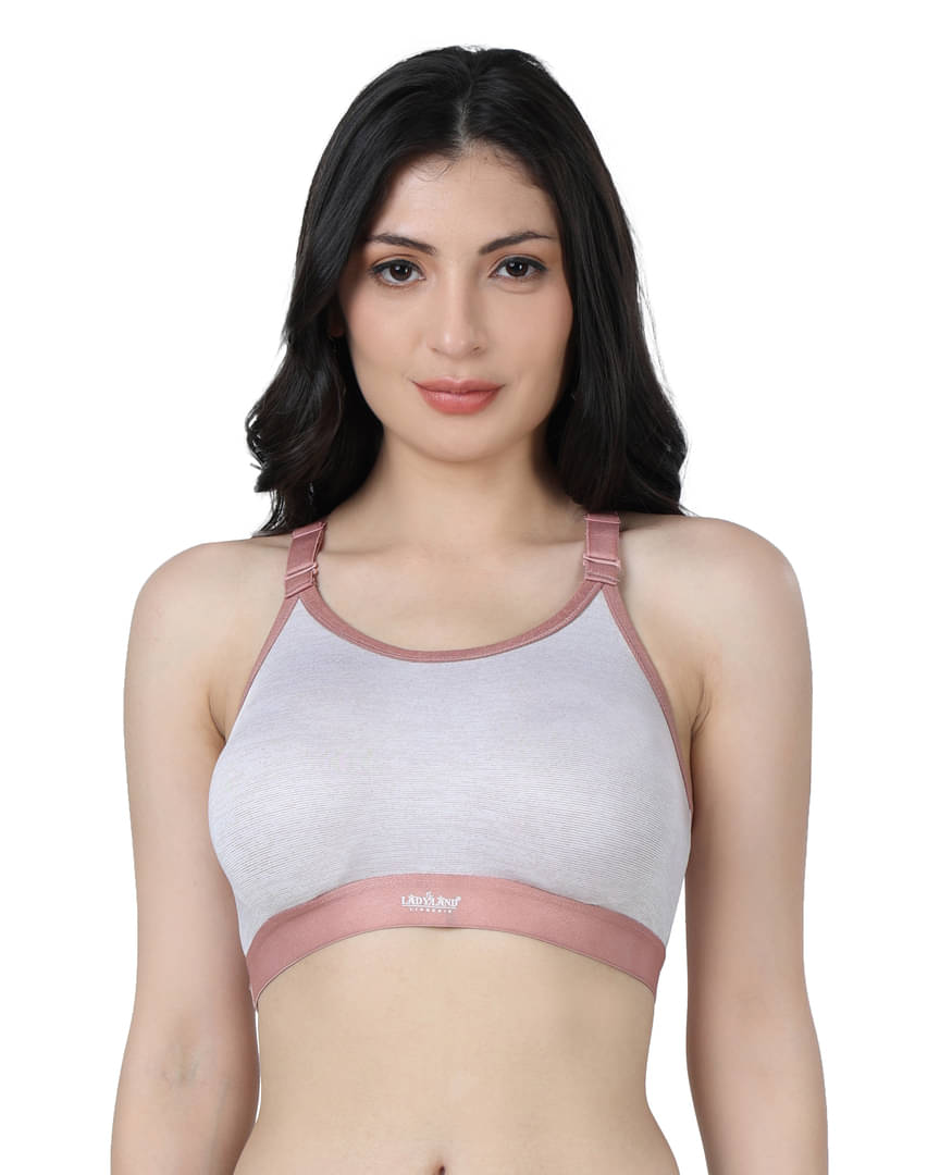     			Ladyland Pack of 1 Lycra Non Padded T-Shirt Bra For Women ( Peach )