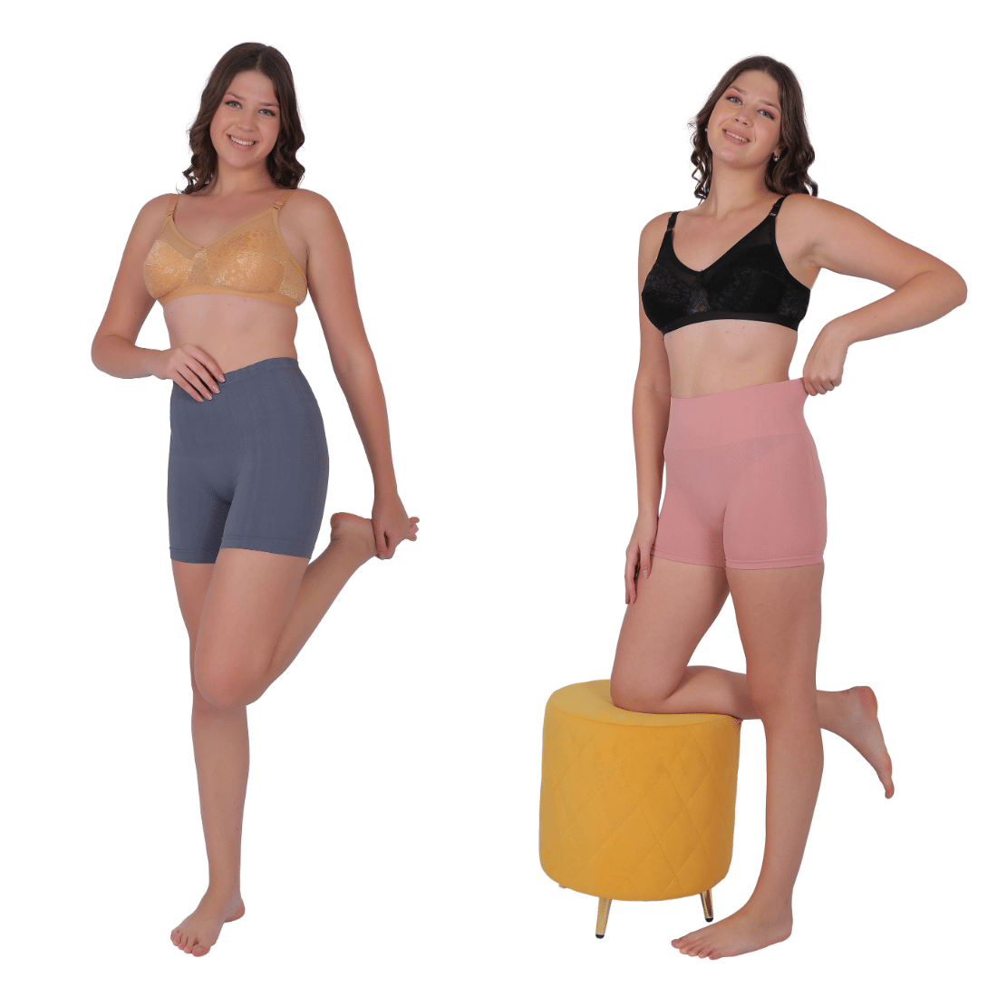     			Pia Trends Pack of 2 Cotton Blend Women's Tummy Tucker ( Peach,Grey )