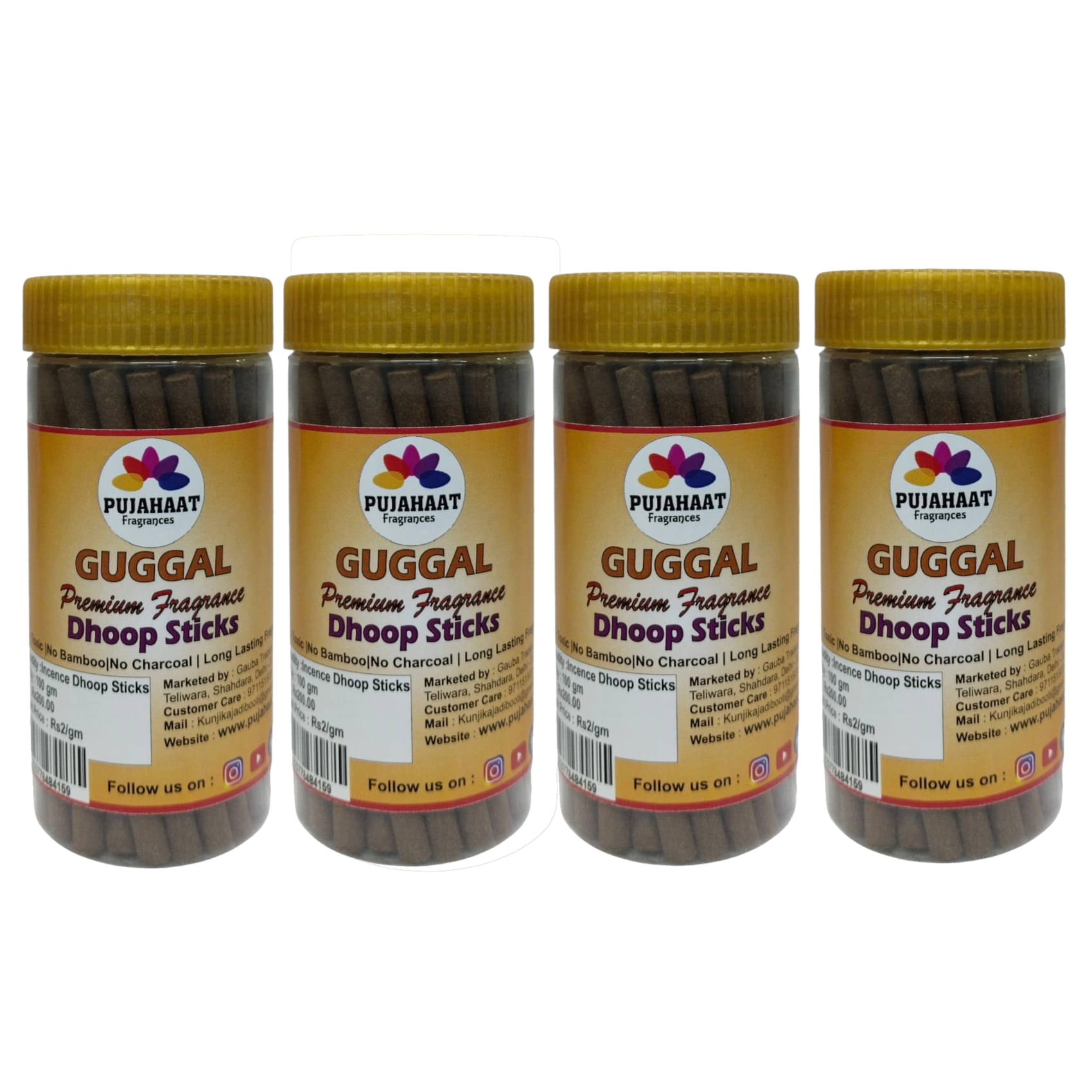     			Pujahaat Incense Dhoop Sticks Guggal 400 gm ( Pack of 4 )