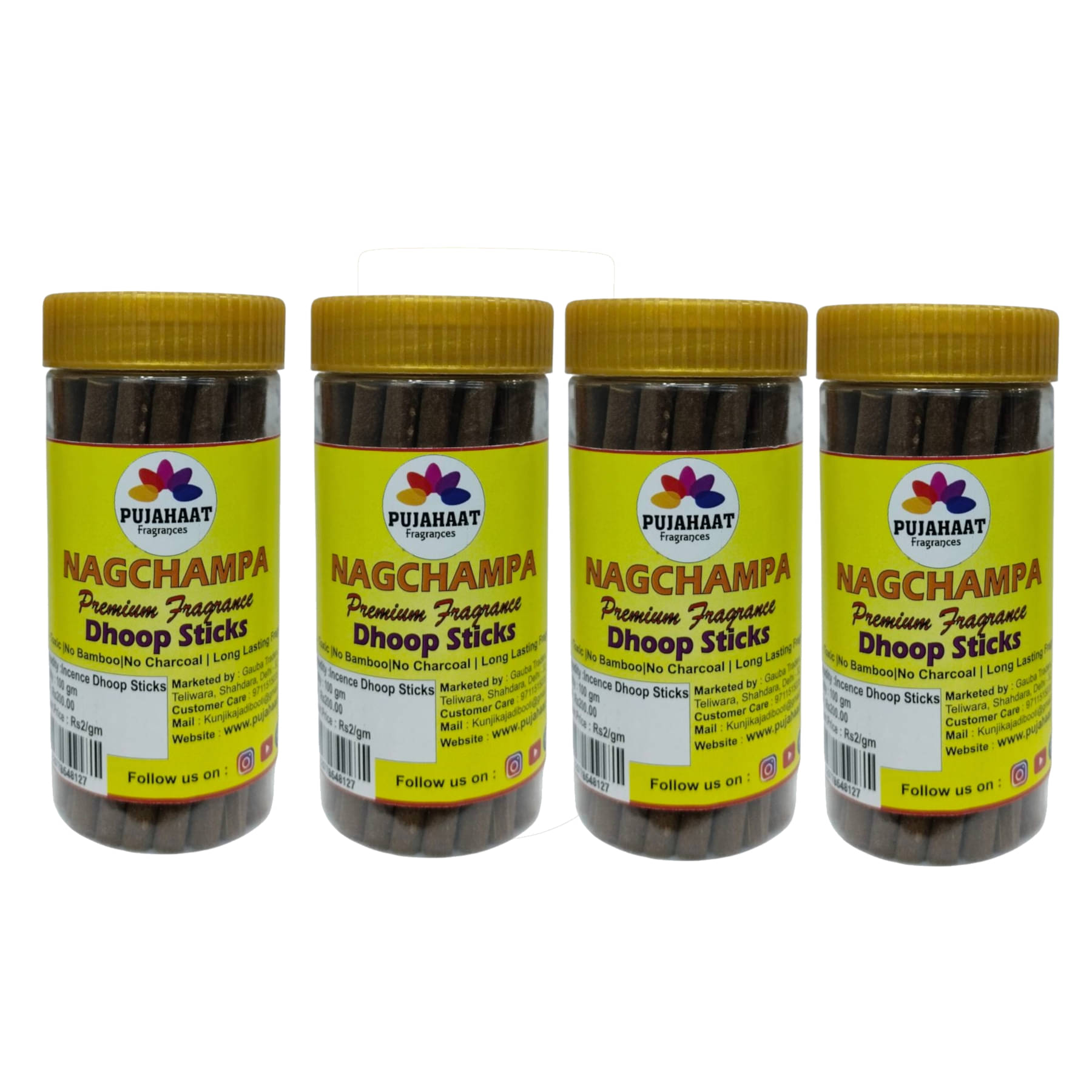     			Pujahaat Incense Dhoop Sticks Nag Champa 400 gm ( Pack of 4 )