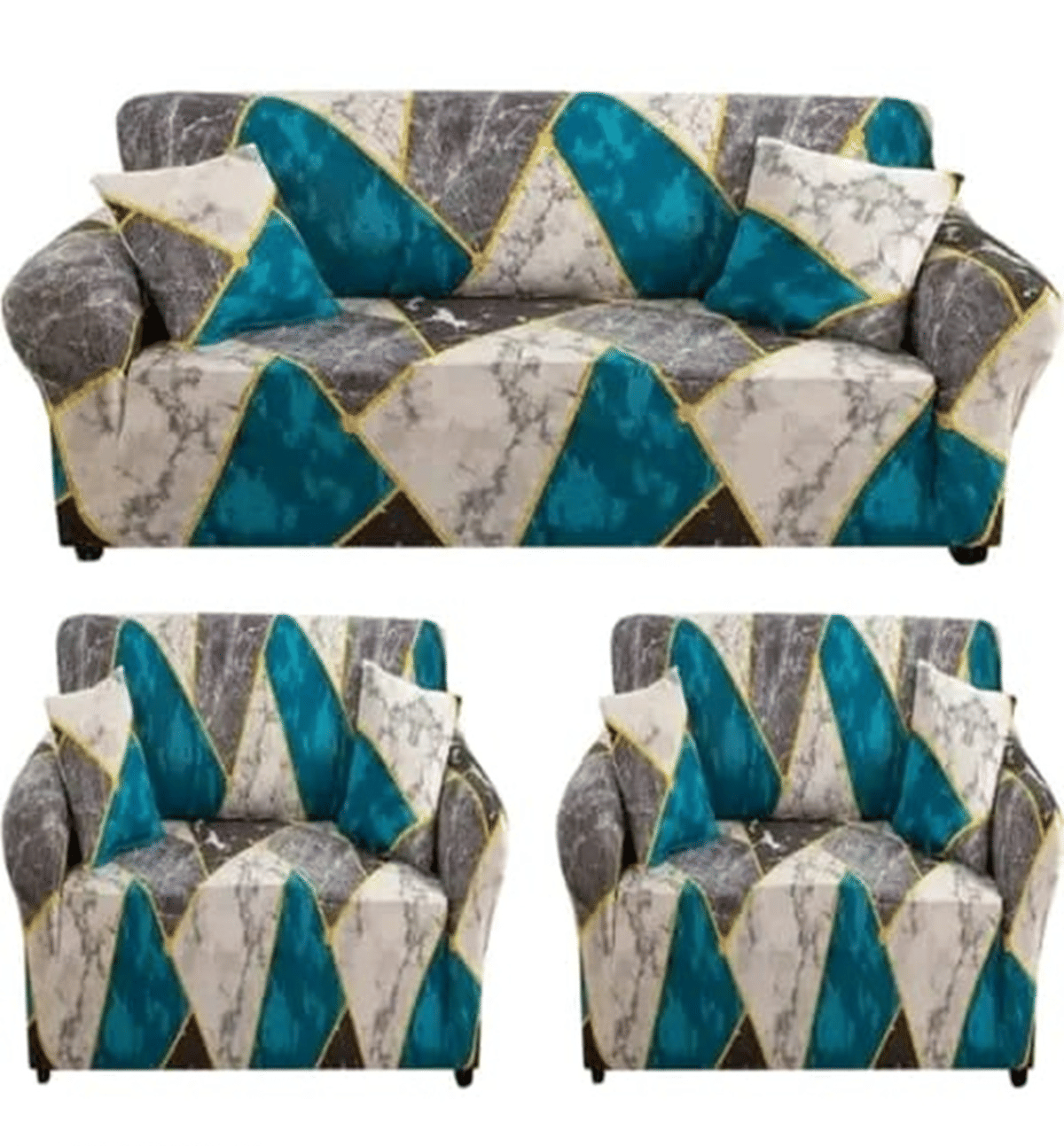     			Quirky Home 5 Seater Polyester Sofa Cover Set ( Pack of 1 )