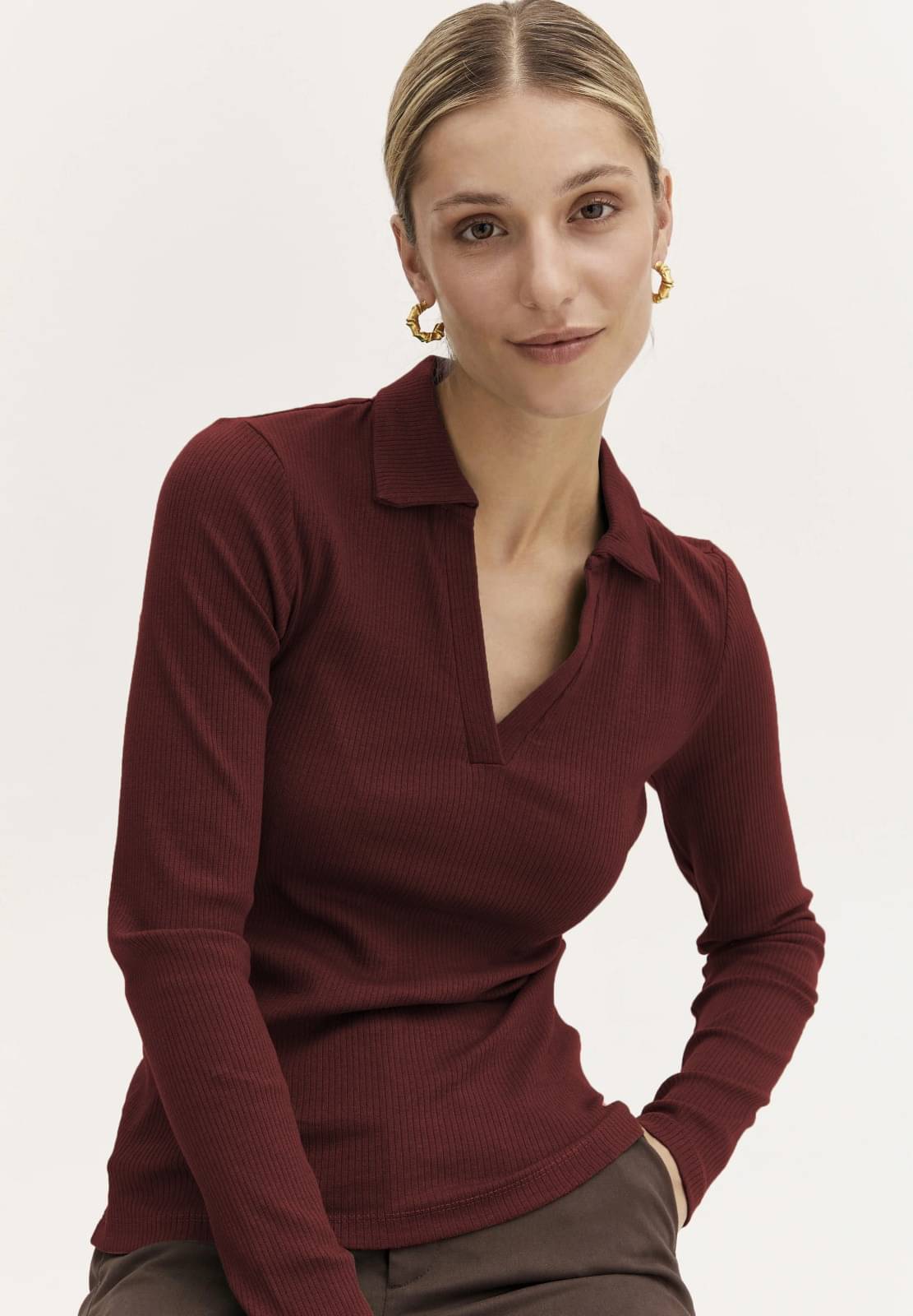 Redamancii Women's Cotton Blend Regular Top ( Maroon ) Redamancii Women's Cotton Blend Regular Top ( Maroon )