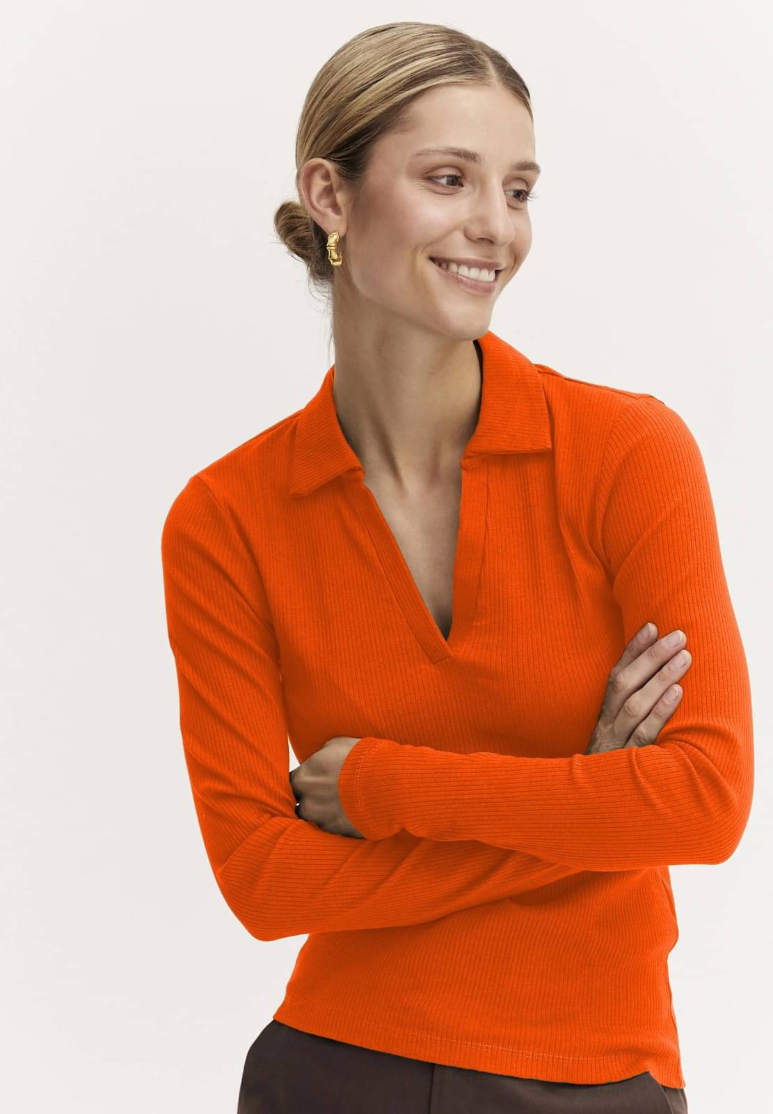     			Redamancii Women's Cotton Blend Regular Top ( Orange )