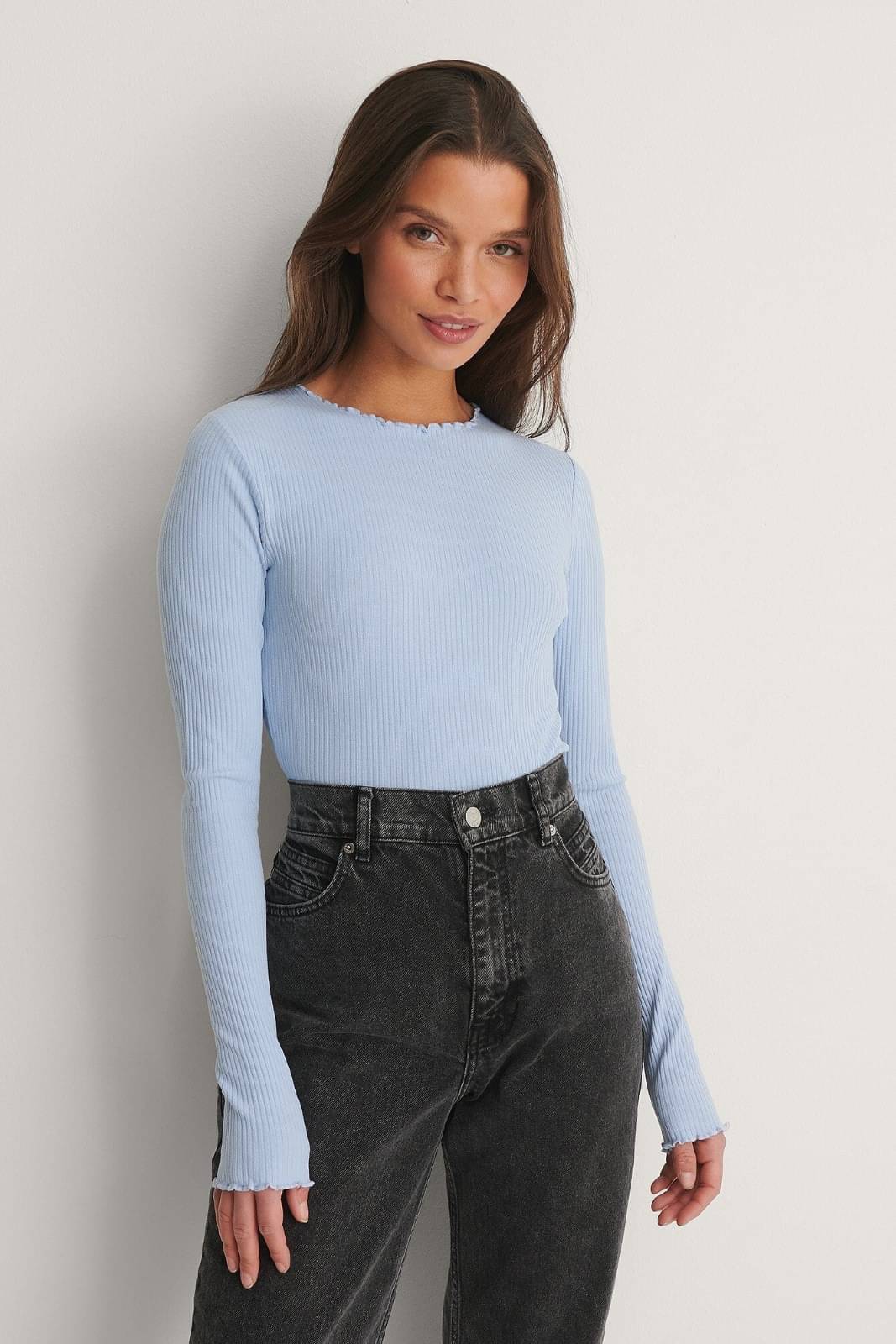     			Redamancii Women's Cotton Blend Regular Top ( Light Blue )