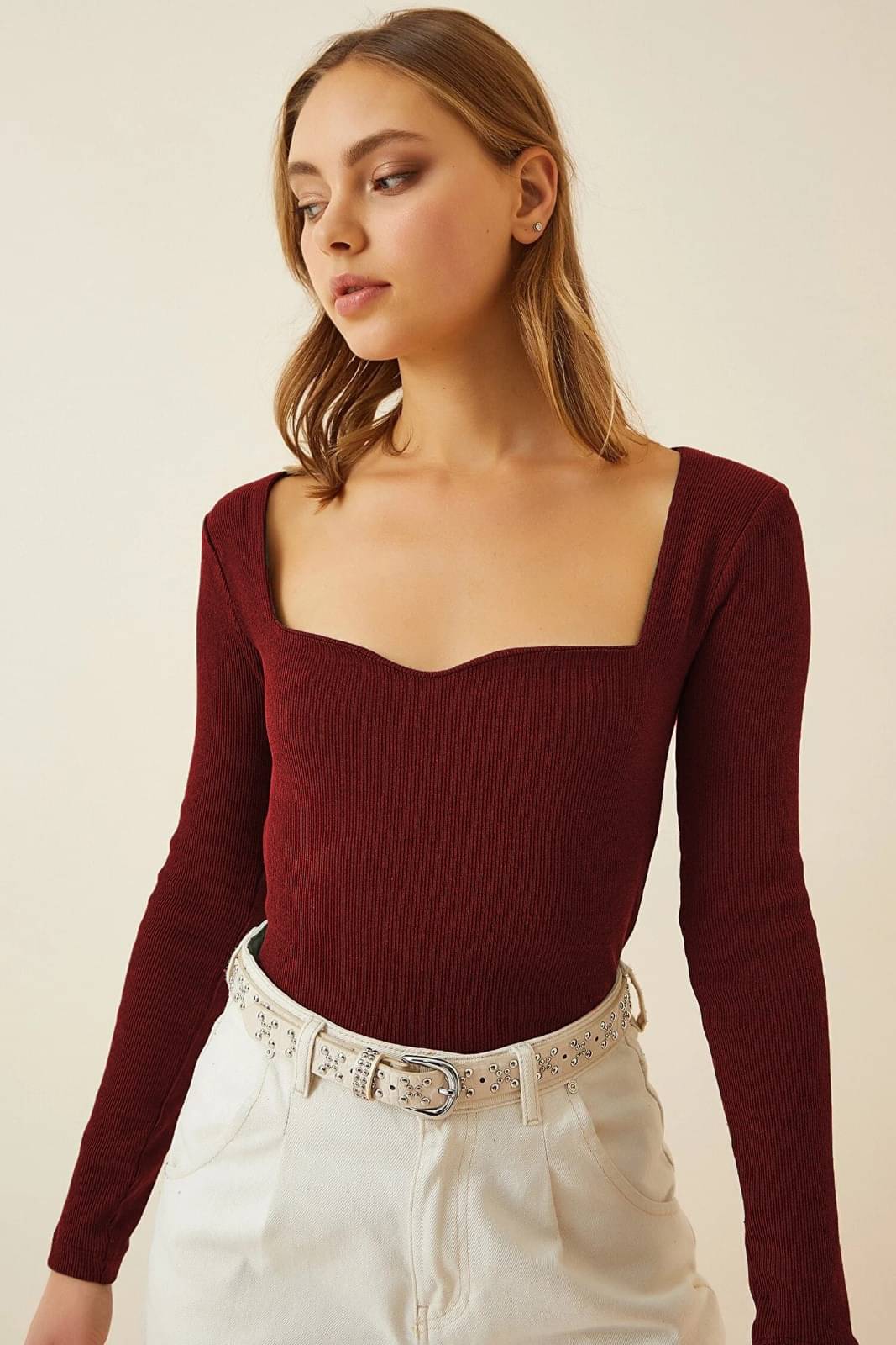     			Redamancii Women's Cotton Blend Regular Top ( Maroon )