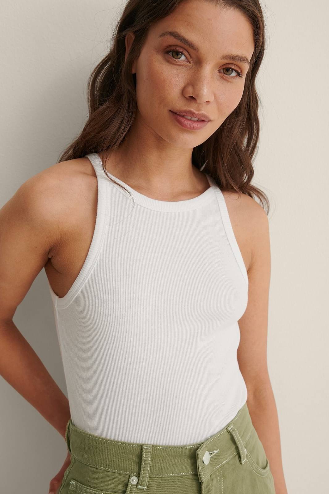     			Redamancii Women's Cotton Blend Tank Top ( White )