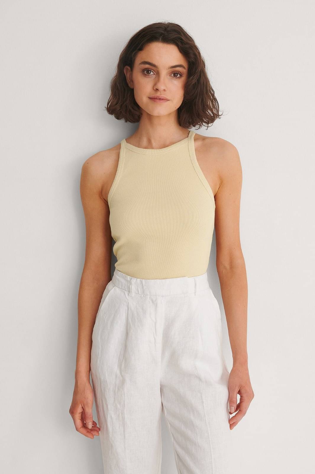     			Redamancii Women's Cotton Blend Tank Top ( Beige )