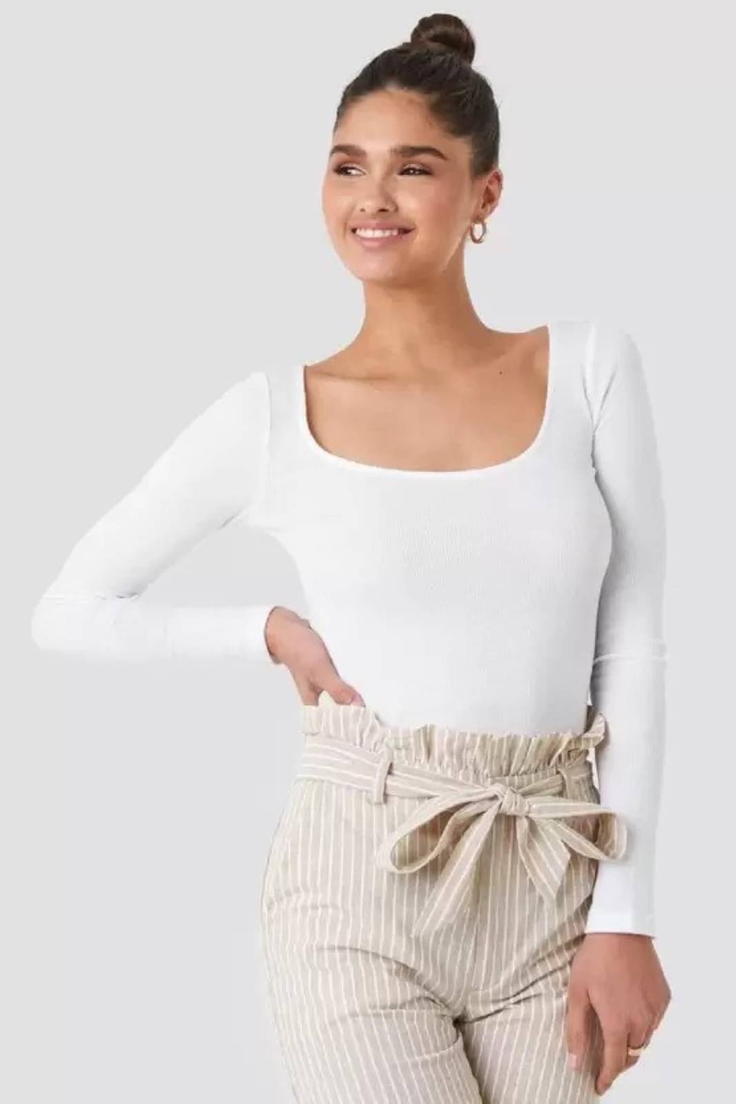 Redamancii Women's Cotton Blend Regular Top ( White ) Redamancii Women's Cotton Blend Regular Top ( White )