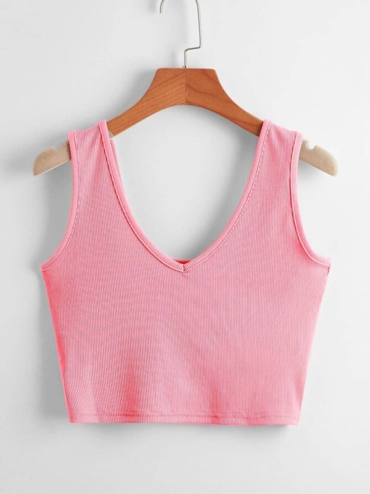     			Redamancii Women's Cotton Blend Crop Top ( Pink )