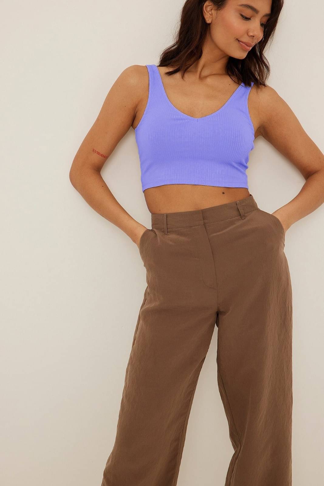     			Redamancii Women's Cotton Blend Camisole Top ( Light Blue )