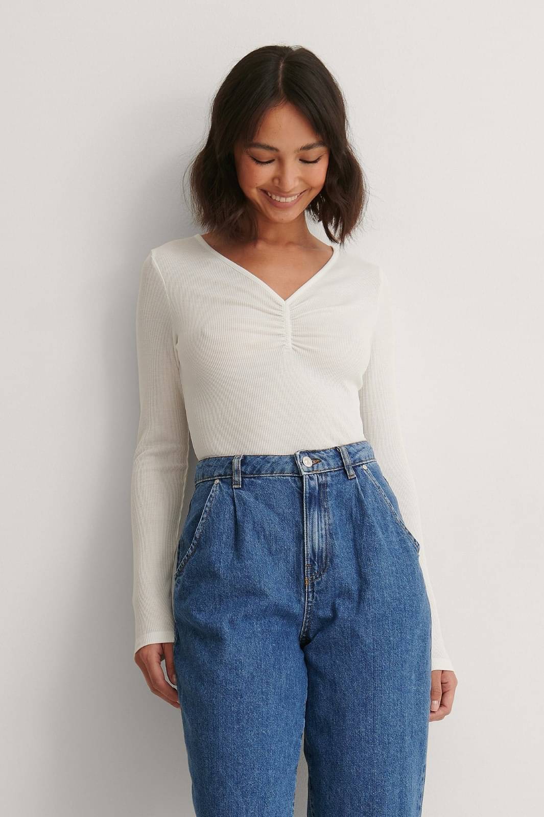 Redamancii Women's Cotton Blend Regular Top ( White ) Redamancii Women's Cotton Blend Regular Top ( White )