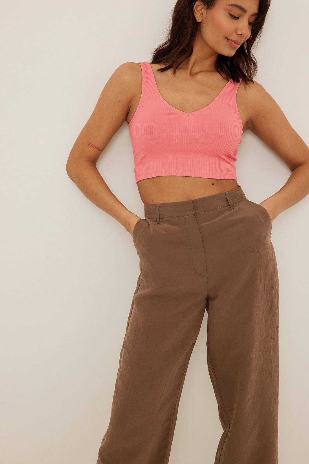     			Redamancii Women's Cotton Blend Camisole Top ( Pink )