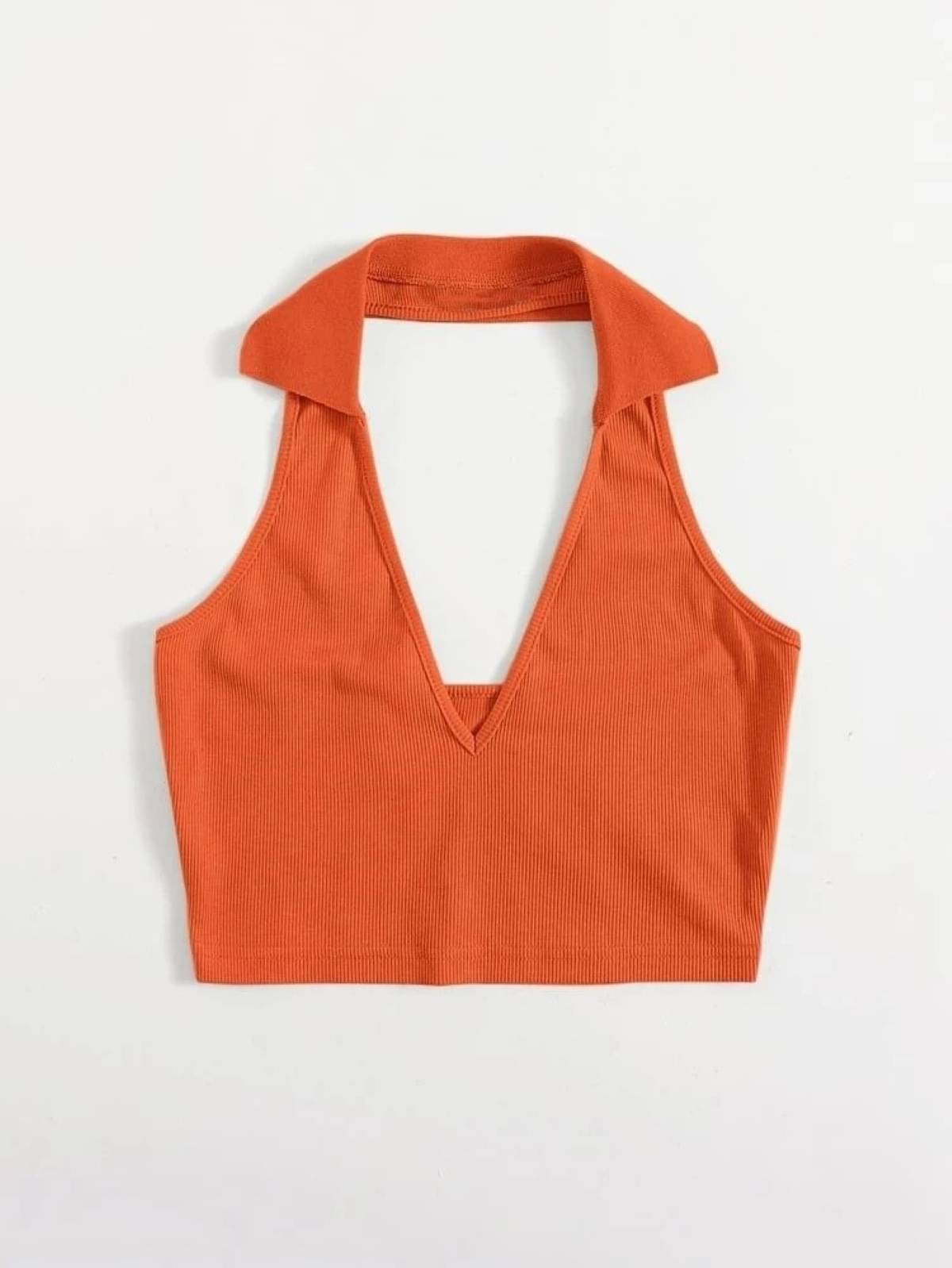     			Redamancii Women's Cotton Blend Crop Top ( Orange )