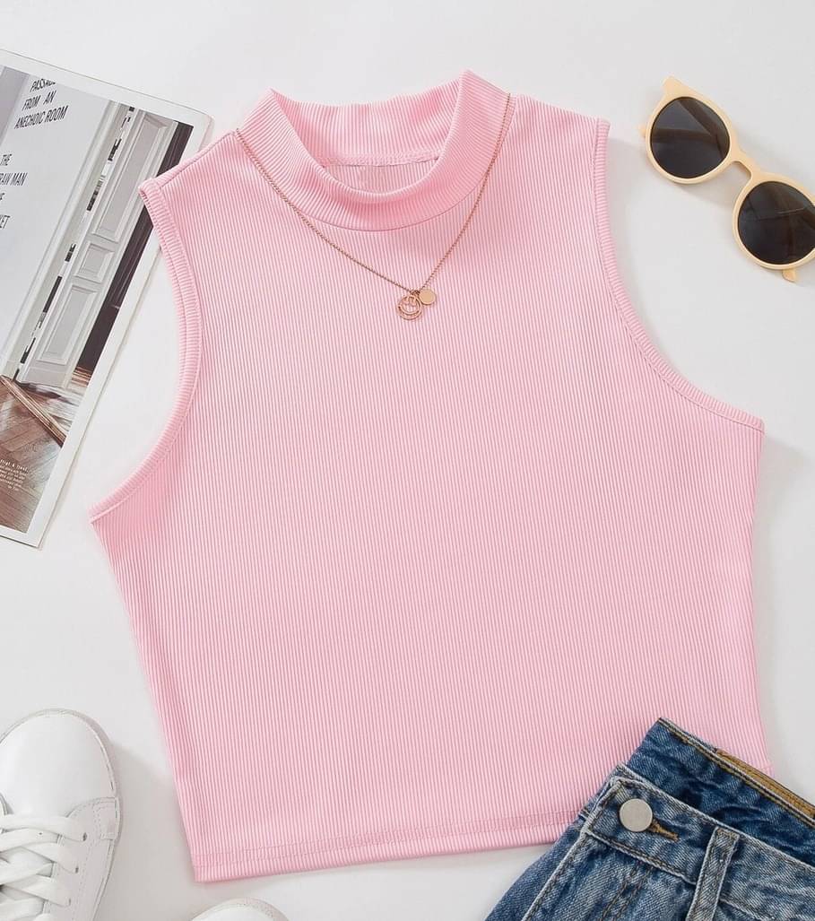     			Redamancii Women's Cotton Blend Crop Top ( Pink )