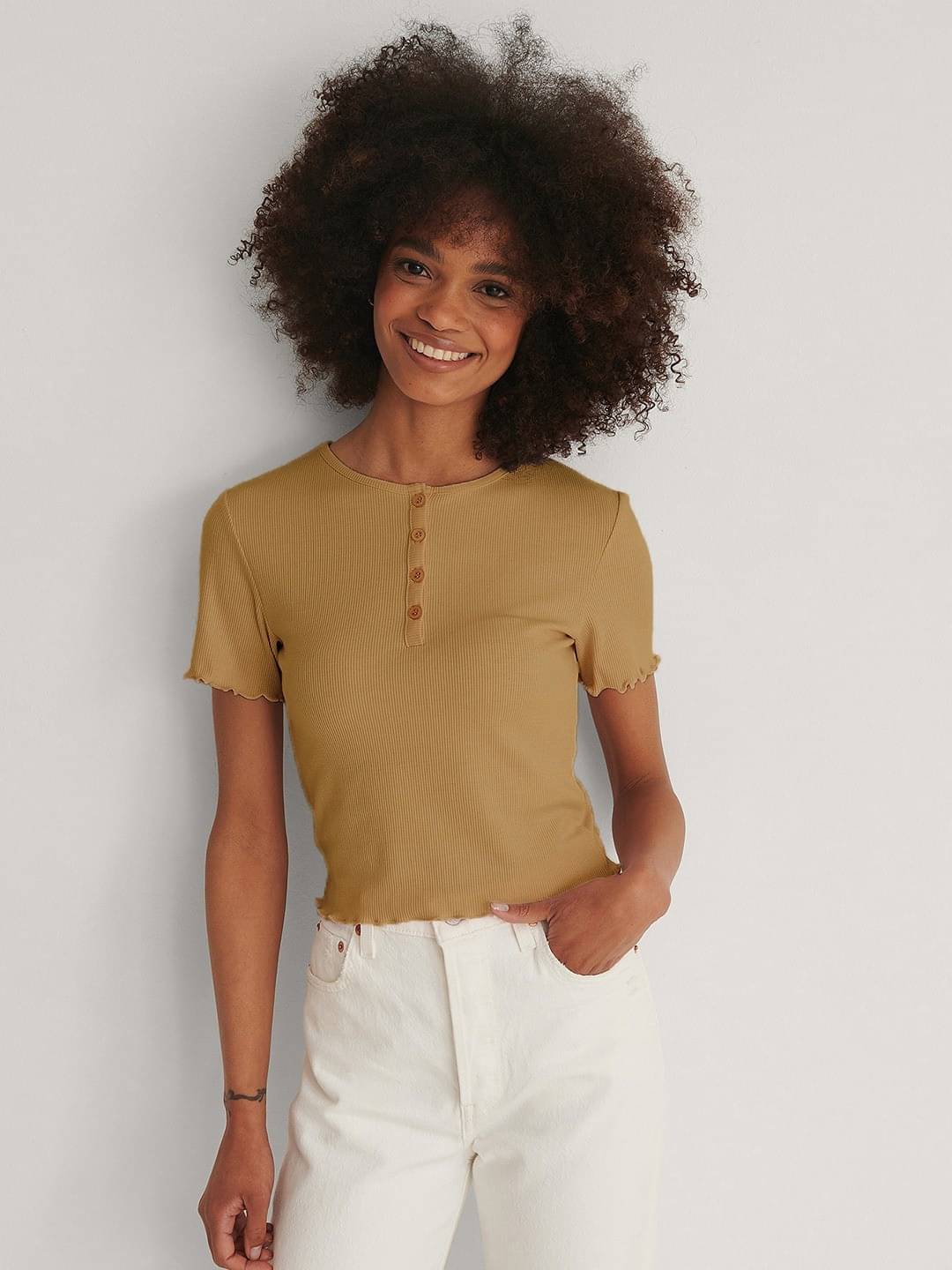     			Redamancii Women's Cotton Blend Regular Top ( Brown )