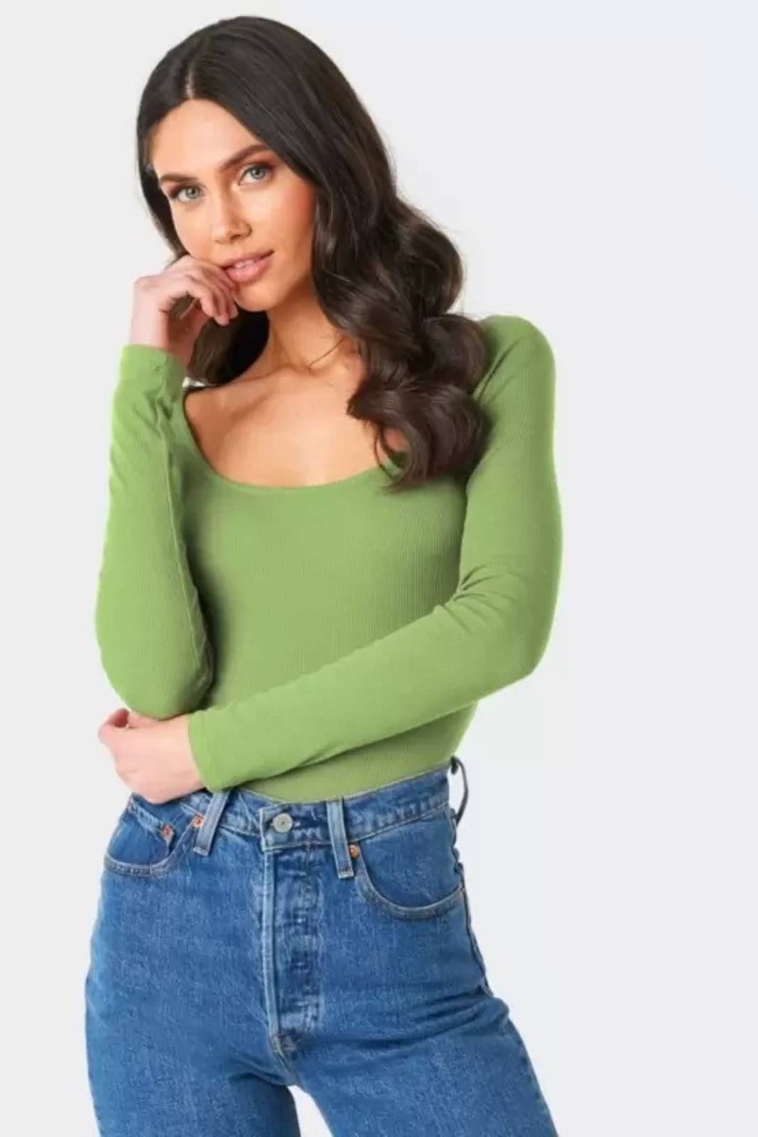 Redamancii Women's Cotton Blend Regular Top ( Green ) Redamancii Women's Cotton Blend Regular Top ( Green )