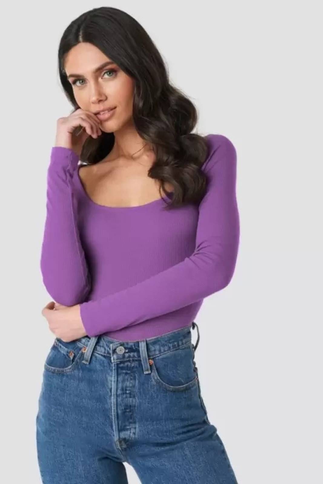    			Redamancii Women's Cotton Blend Regular Top ( Purple )