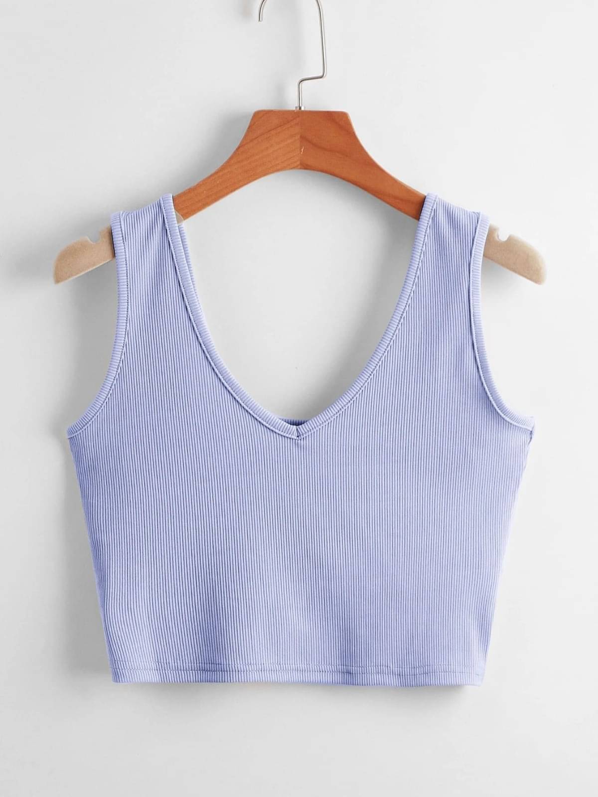 Redamancii Women's Cotton Blend Crop Top ( Light Blue ) Redamancii Women's Cotton Blend Crop Top ( Light Blue )