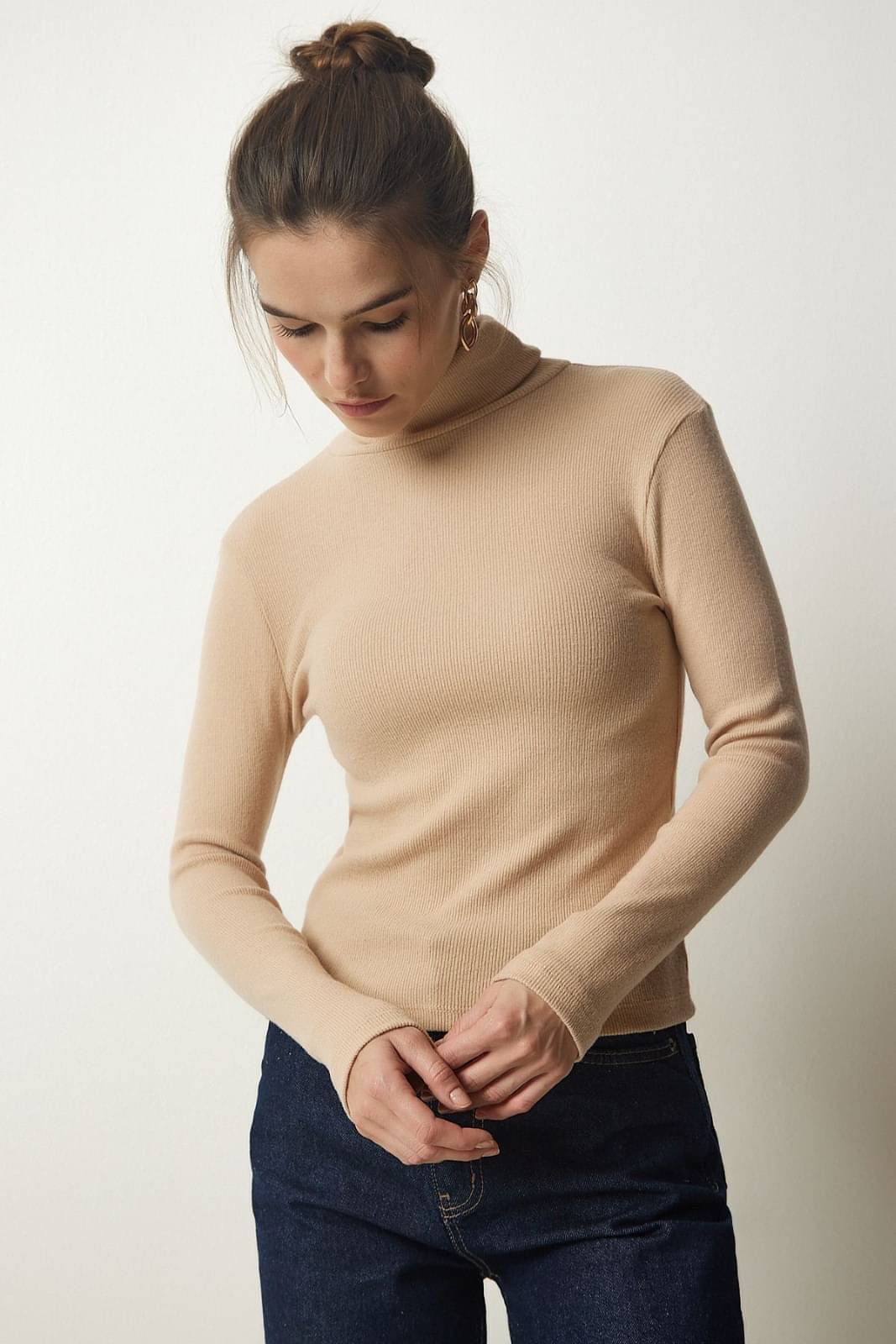 Redamancii Women's Cotton Blend Regular Top ( Beige ) Redamancii Women's Cotton Blend Regular Top ( Beige )