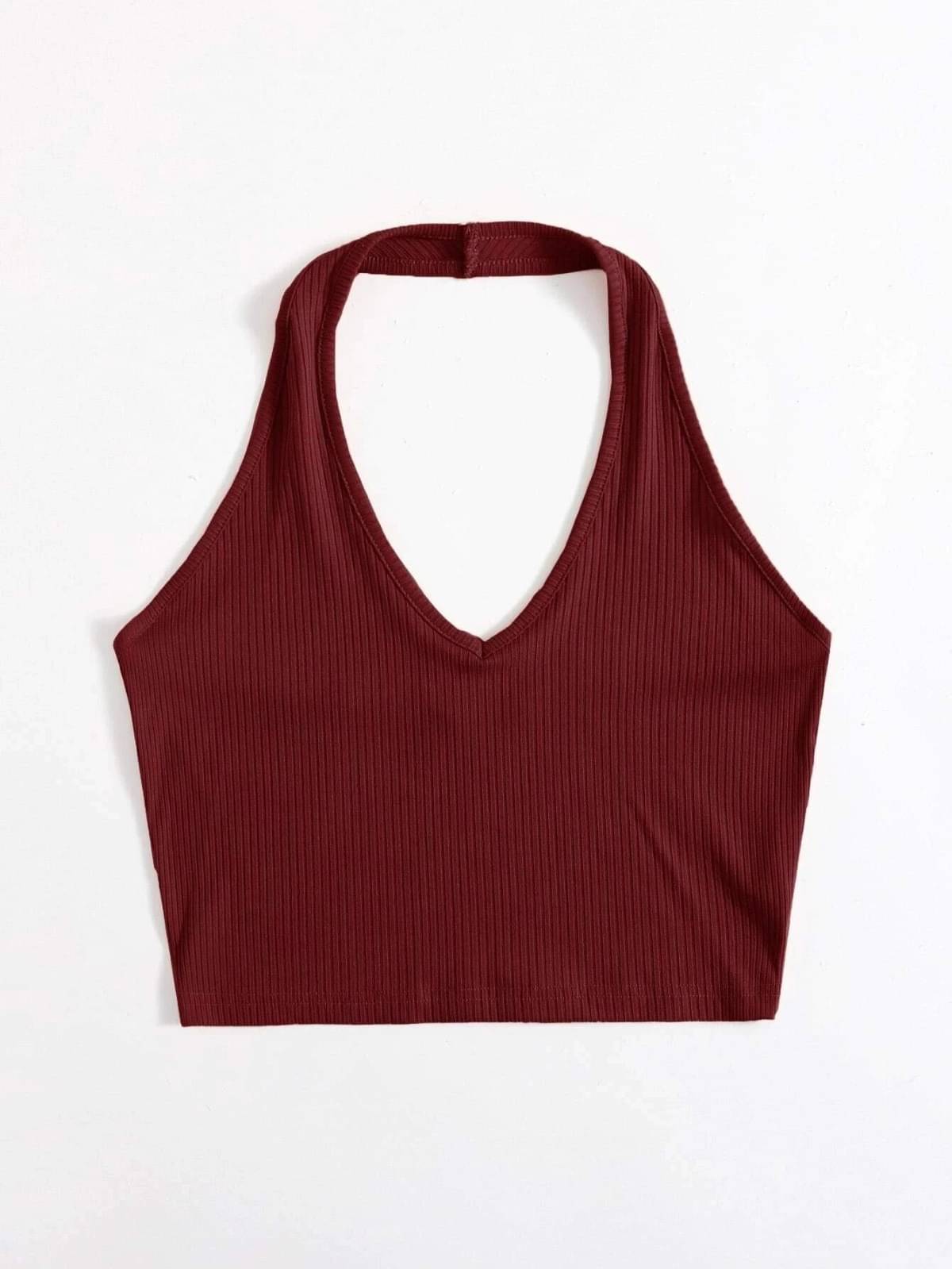 Redamancii Women's Cotton Crop Top ( Maroon )     			Redamancii Women's Cotton Crop Top ( Maroon )