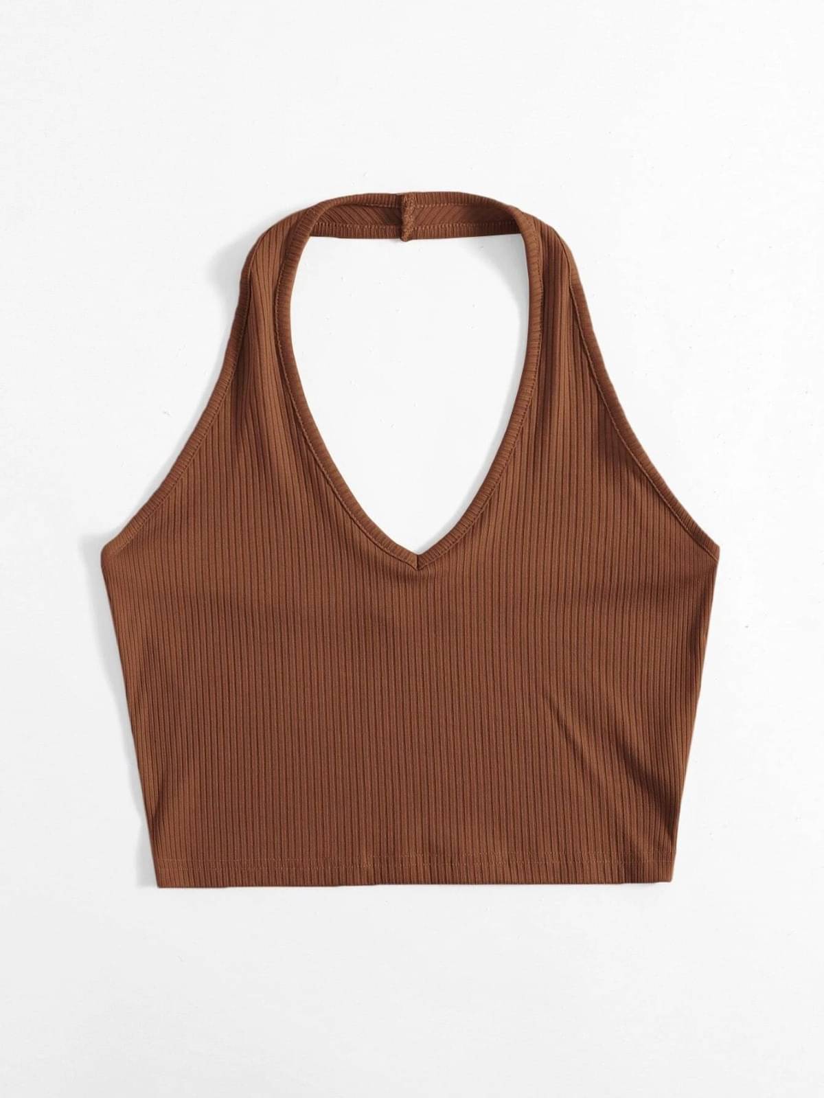     			Redamancii Women's Cotton Crop Top ( Brown )